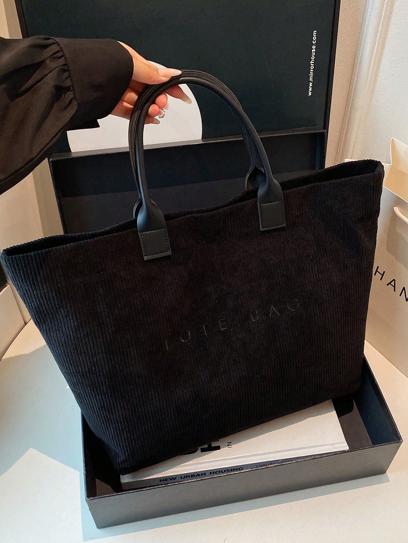 New Large Capacity Letter Decor Woven Straw Tote Bag, Multi-Functional Commute Casual Vacation Woven Straw Handbag Suitable For Commuting, Shopping, Beach Vacation, Office, Holidays