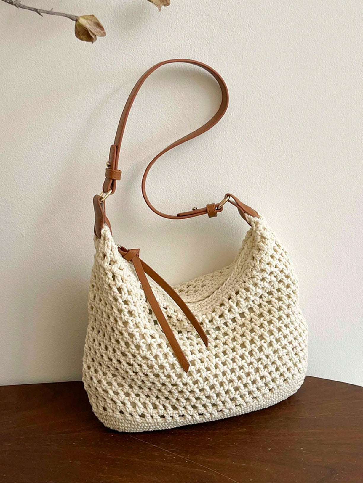 Dedoo Crochet Shoulder Bag For Women Lightweight Woven Beach Tote Handbag For Summer Vacations