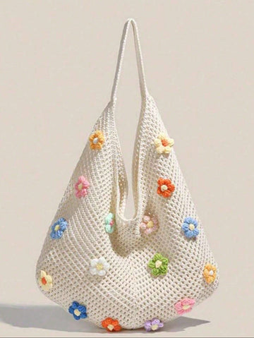Summer New Casual Straw Tote Bag, Women Large Capacity Shoulder Shopping Handbag , Summer , Beach