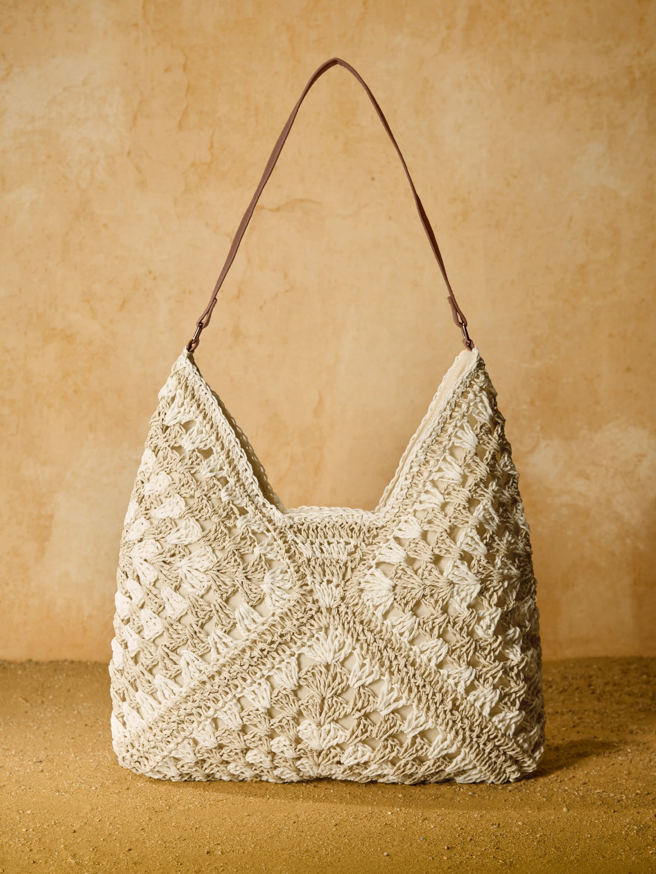 Tropiscape Women's Hand-Woven Grandmother Check Contrasting Large Capacity Tote Bag, Beach Necessities, Beach Essentials,Beach Stuff & Summer Essentials