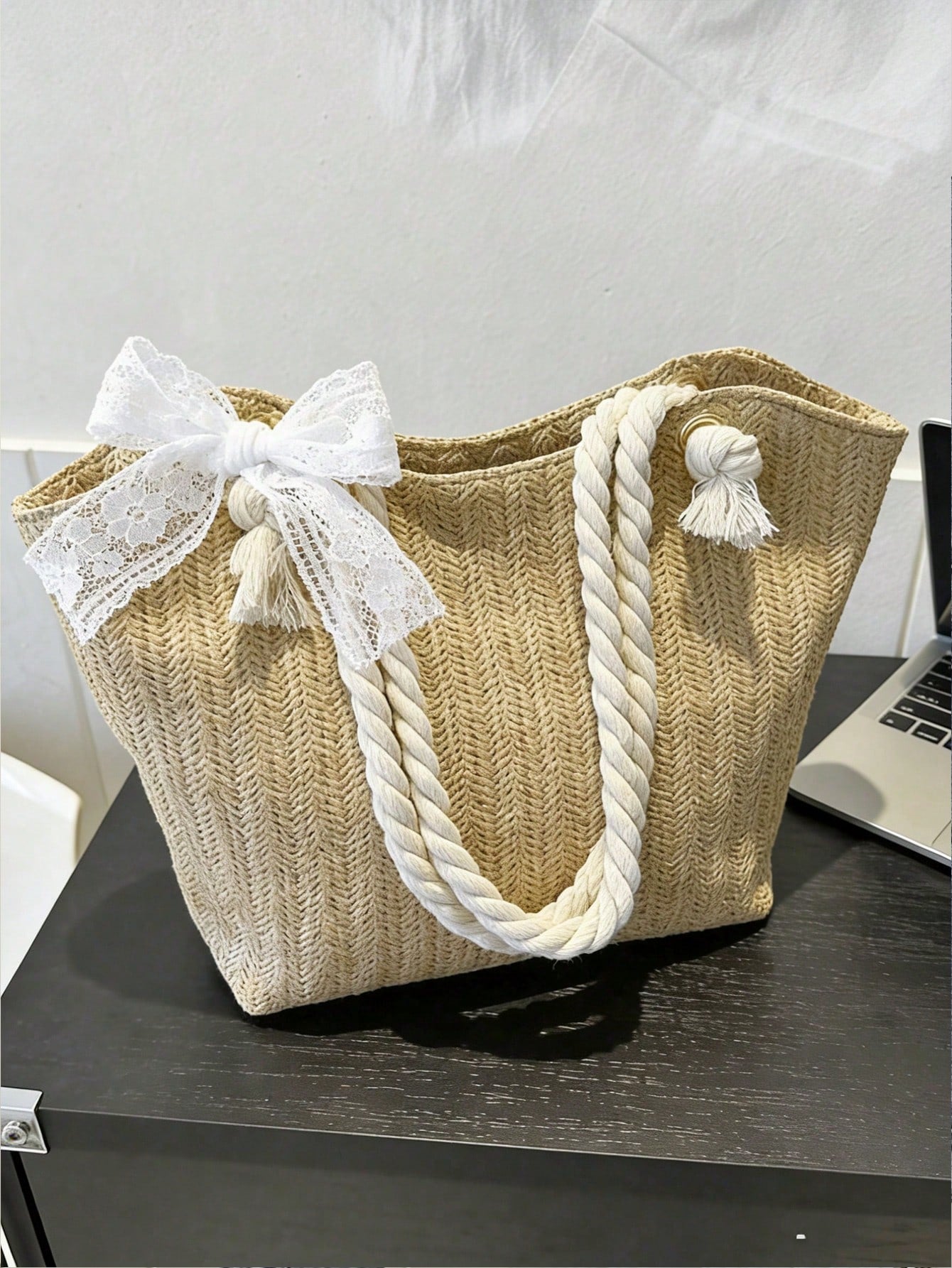 Summer Beach Vacation Straw Tote Bag, Large Capacity, Fashionable, Versatile, Casual Shoulder Bag