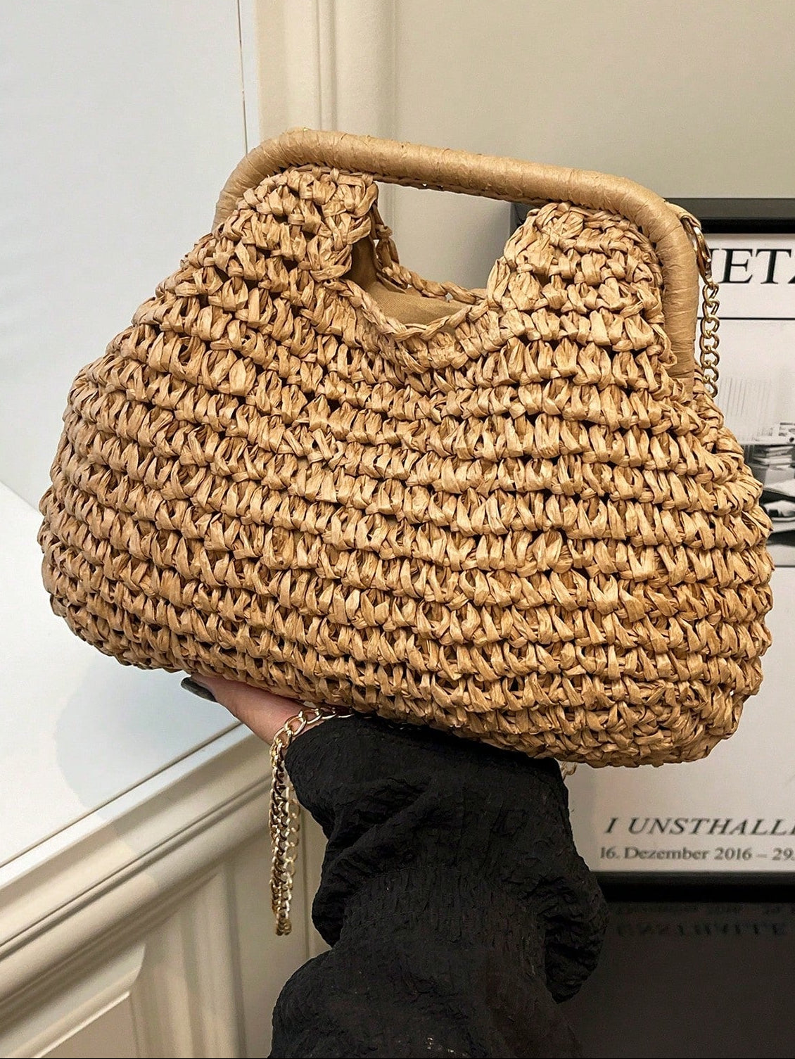 Summer New Style Simple Vacation Travel Beach Paper Woven Crossbody Popular Shoulder Bag For Vacation Travel&Fashionable Clothing Matching&Going Shopping With Friends, Holiday, Woven Bag, Straw Bag