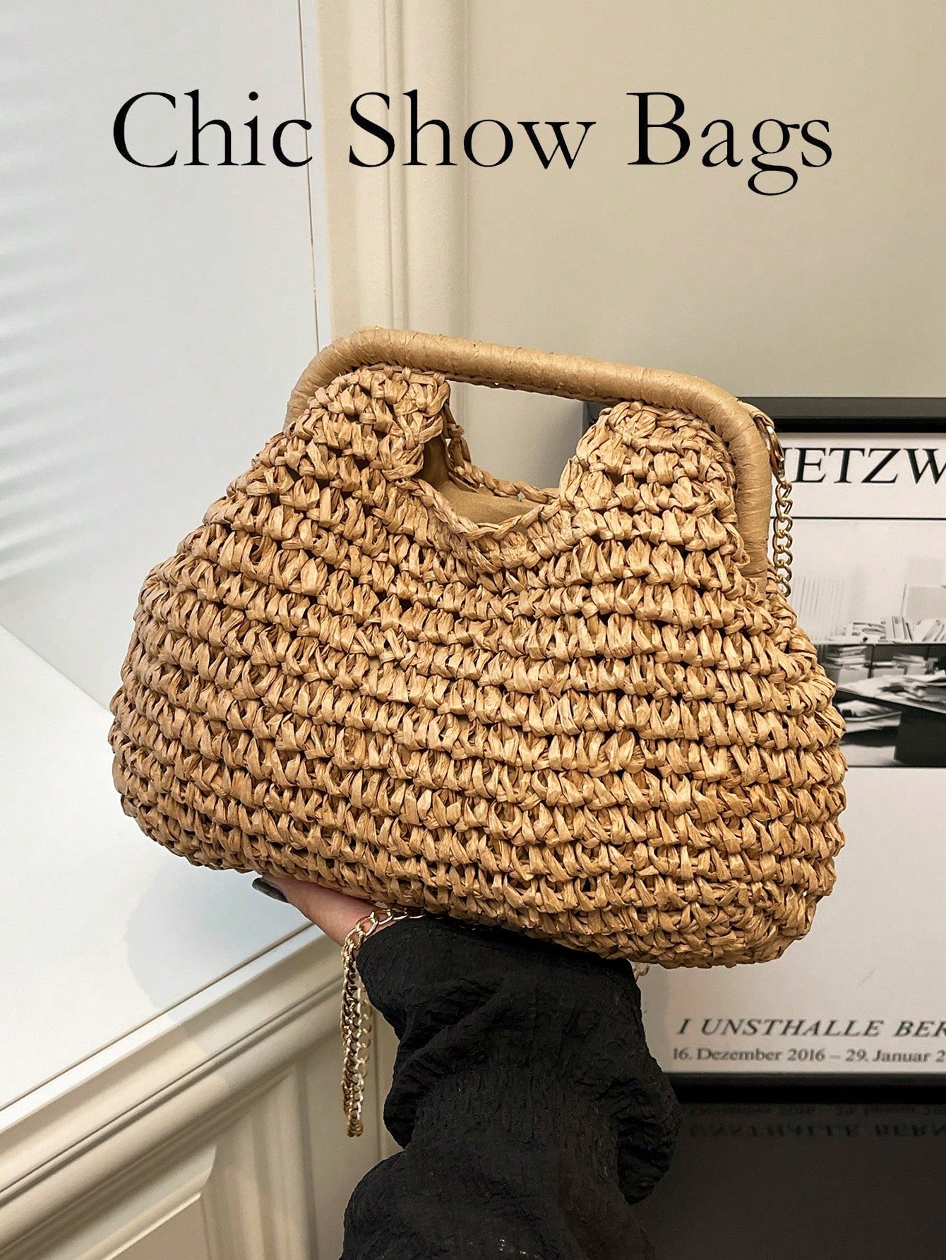 Summer New Style Simple Vacation Travel Beach Paper Woven Crossbody Popular Shoulder Bag For Vacation Travel&Fashionable Clothing Matching&Going Shopping With Friends, Holiday, Woven Bag, Straw Bag