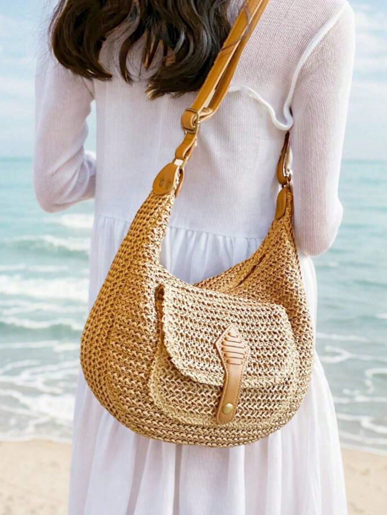 Dedoo Fashionable Minimalist Woven Crossbody Bag, Women's Versatile Casual Shoulder Bag, Suitable For Summer Beach Vacation, Beach Tote, Ideal For Summer, Vacation And Daily Use, Travel Essential