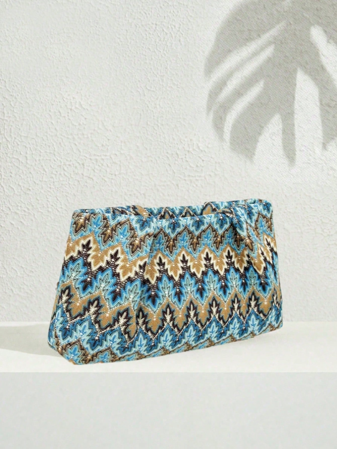 1pc Rainbow Color Woven Clutch Bag, Minimalist & Fashionable, Suitable For Casual/Daily Use, Woven Bag