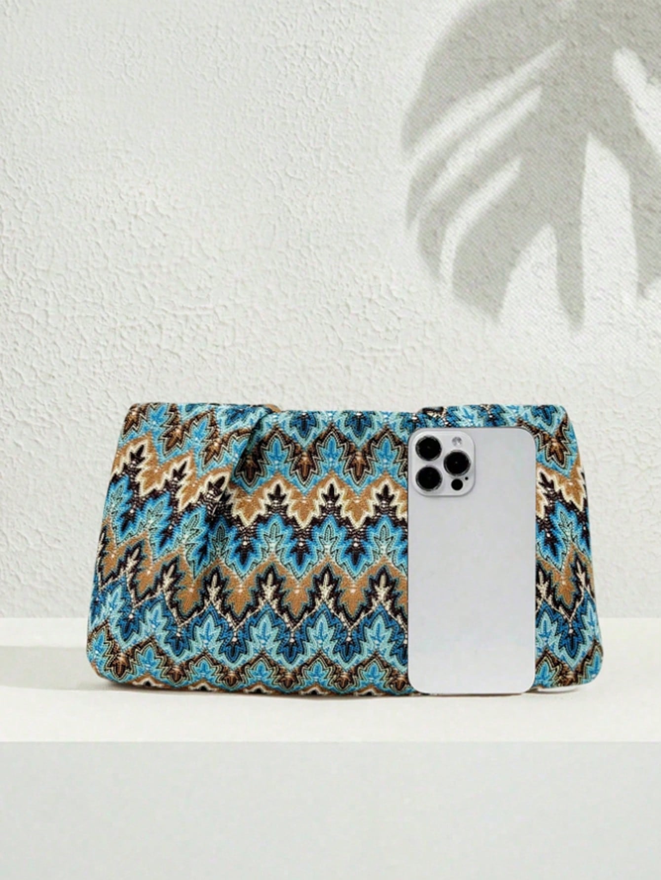 1pc Rainbow Color Woven Clutch Bag, Minimalist & Fashionable, Suitable For Casual/Daily Use, Woven Bag