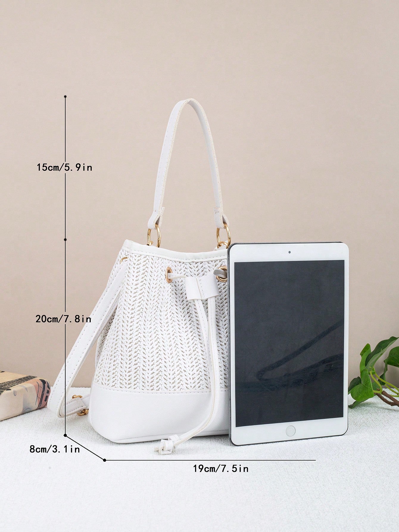 Drawstring Bucket Bag, Large Capacity Daily Versatile Bag, New Summer Beach Bag, Straw Crossbody Bag, Durable Women Handbag