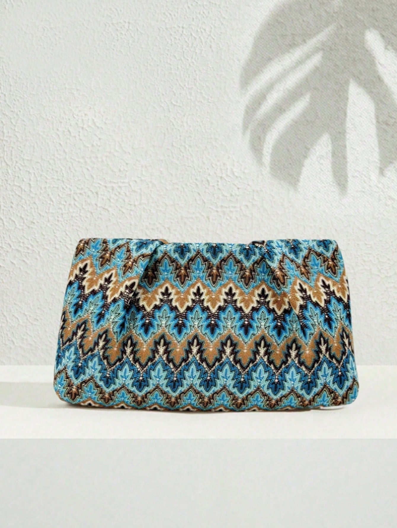 1pc Rainbow Color Woven Clutch Bag, Minimalist & Fashionable, Suitable For Casual/Daily Use, Woven Bag