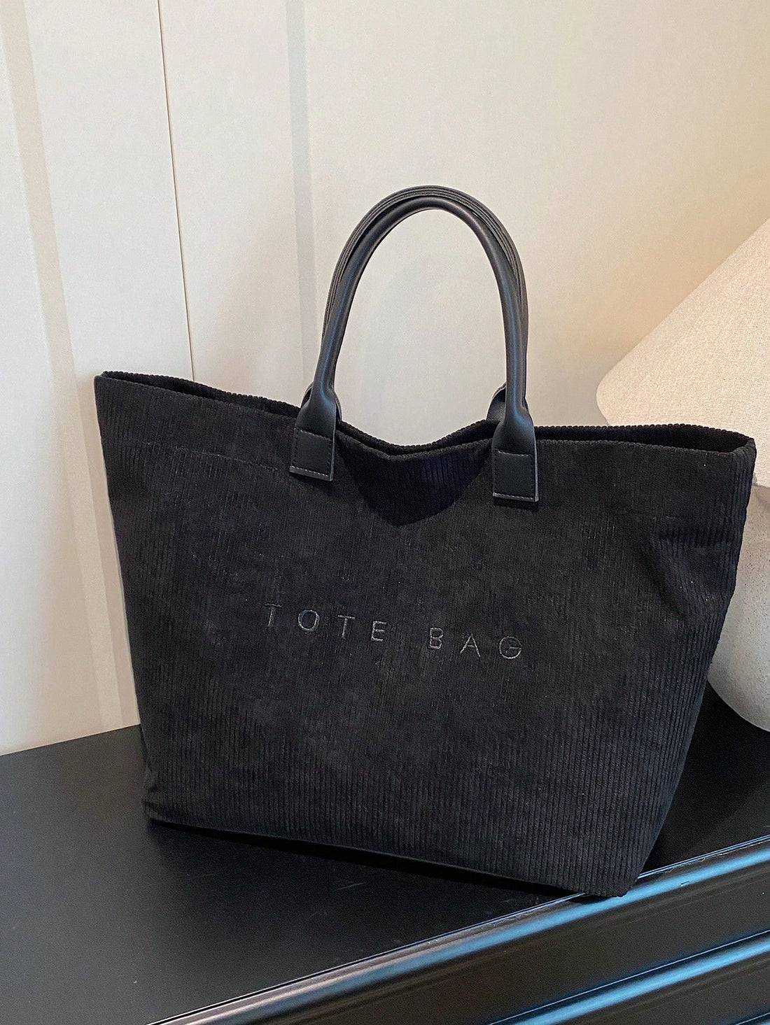 New Large Capacity Letter Decor Woven Straw Tote Bag, Multi-Functional Commute Casual Vacation Woven Straw Handbag Suitable For Commuting, Shopping, Beach Vacation, Office, Holidays