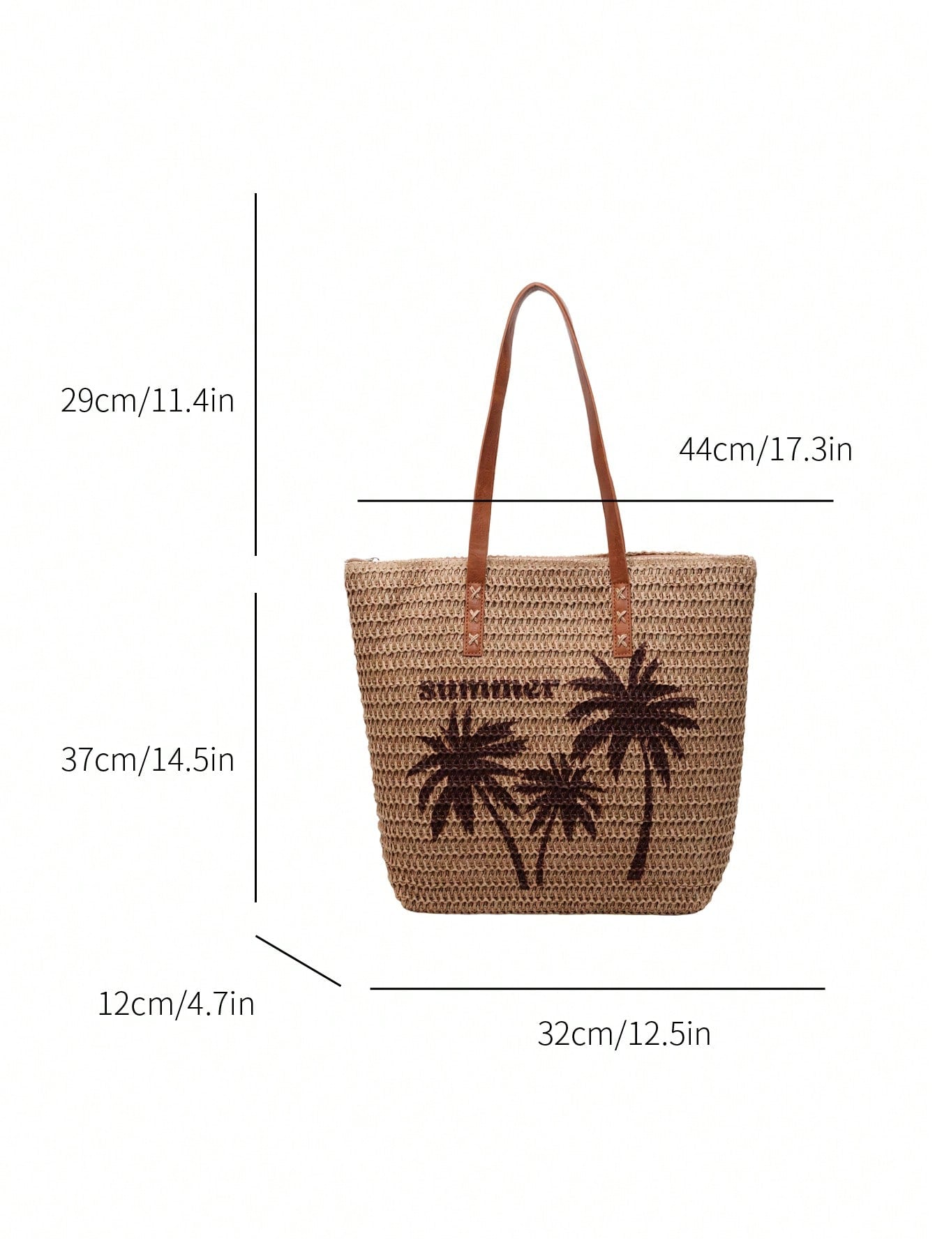 New Large Capacity Tote Bag, Woven Straw Dual Handle Design Women's Bag, Beach Bag For Commuting, Daily Shopping, Travel, Beach, Elegant, Lightweight, Casual, Portable, Suitable For Teenagers, College Girls, Outdoor Travel, Vacation, Medium Size