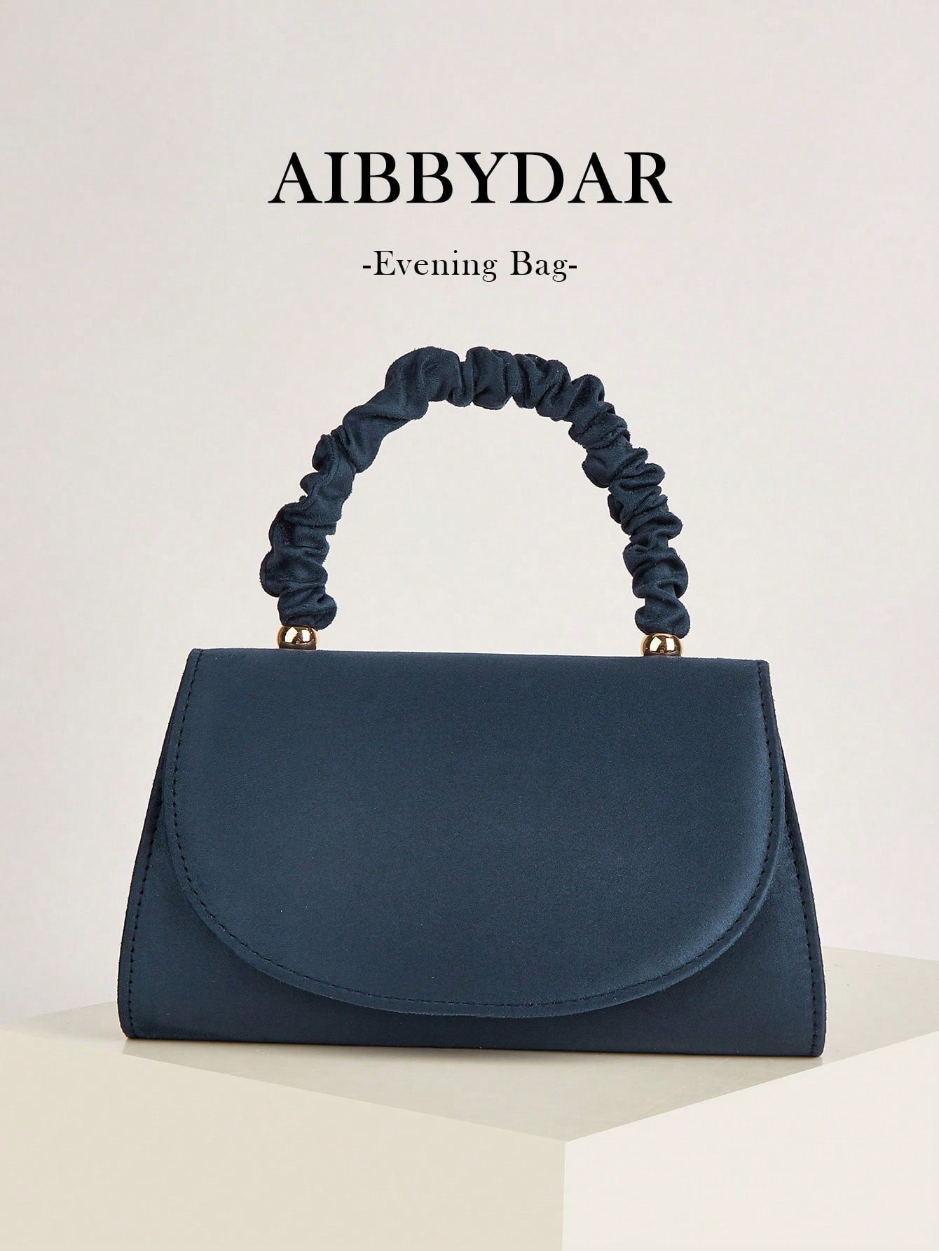 AIBBYDAR Women's Evening Bag, Apricot Colored Fashionable Solid Velvet Handbag, Suitable For Evening Gowns