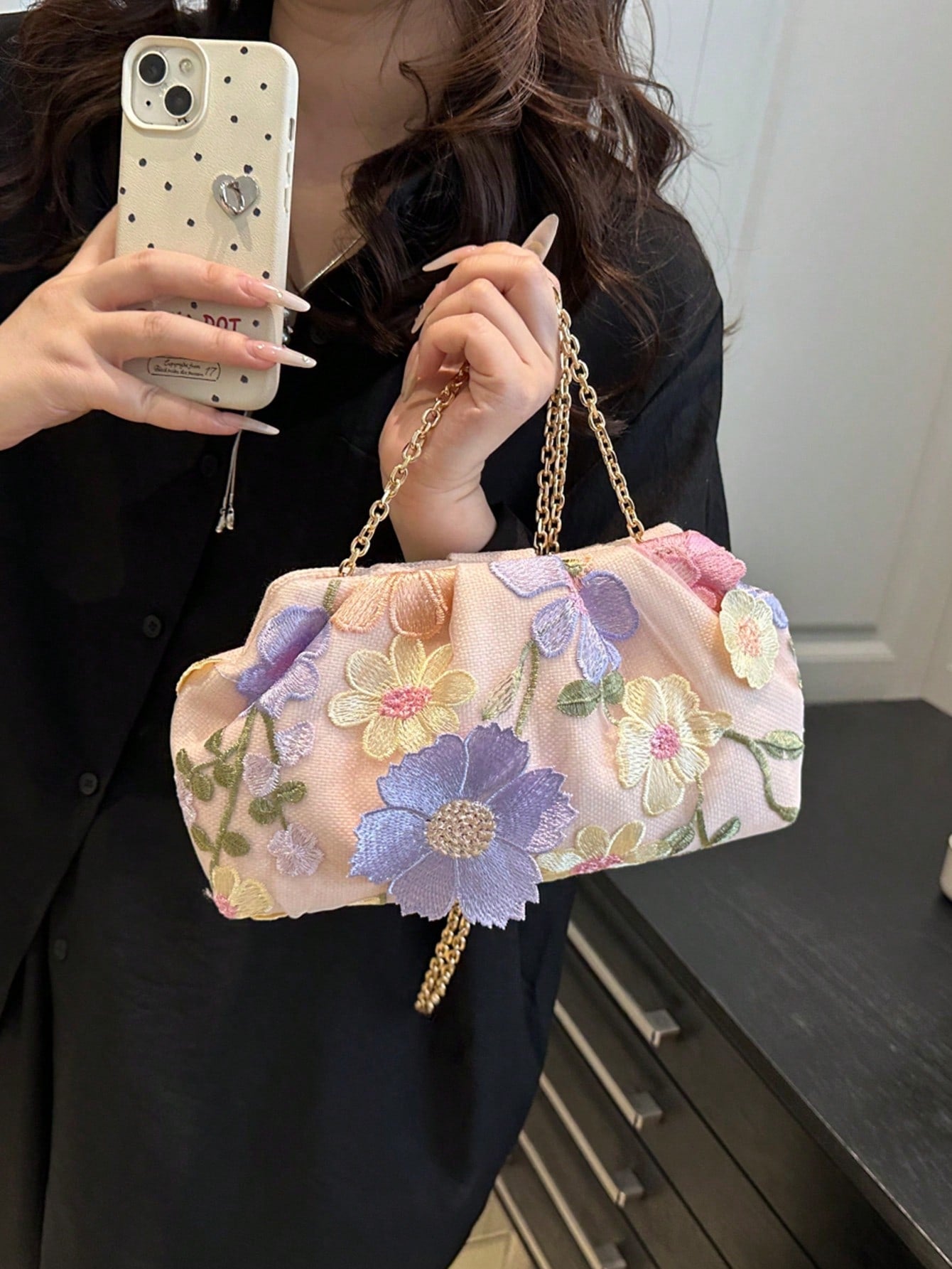 1pc Rainbow Color Woven Clutch Bag, Minimalist & Fashionable, Suitable For Casual/Daily Use, Woven Bag
