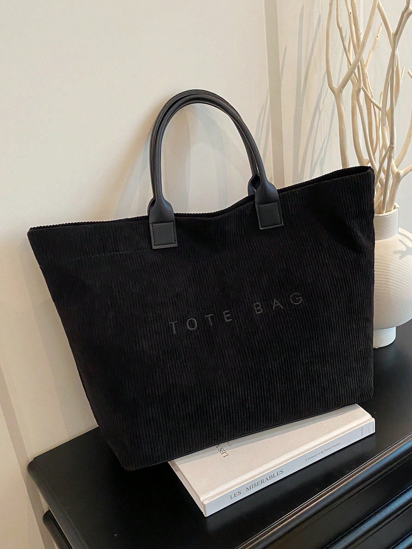 New Large Capacity Letter Decor Woven Straw Tote Bag, Multi-Functional Commute Casual Vacation Woven Straw Handbag Suitable For Commuting, Shopping, Beach Vacation, Office, Holidays
