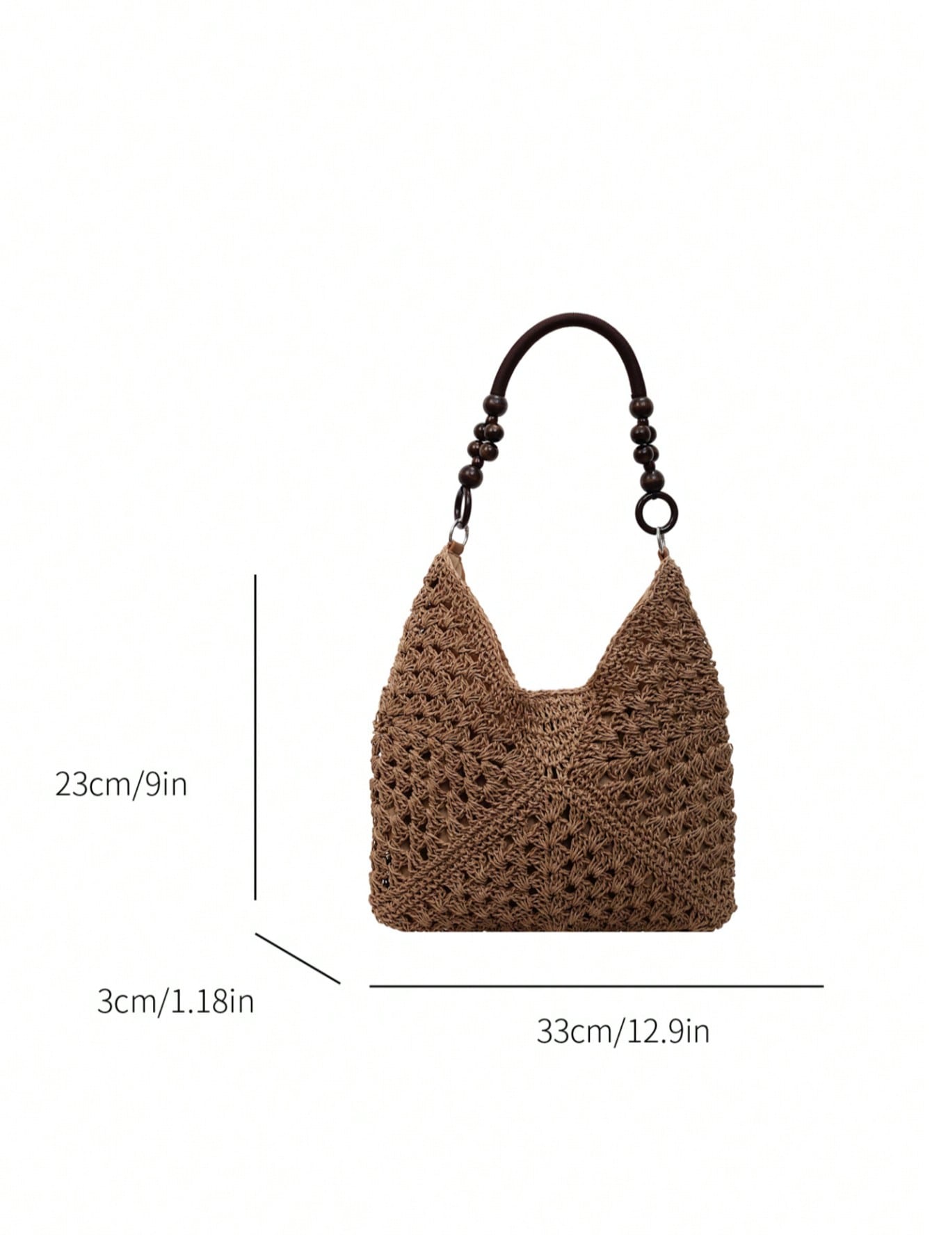 Handmade Crochet Hollow Straw Bag, Patchwork Large Capacity Shoulder Bag, Bohemian Contrast Color Straw Bag, Casual Versatile Women Bag, Slouchy Woven Bag, Summer Beach Vacation Straw Bag, Commute & Travel Dual-Use Women Bag, Can Fit , Gift For Women