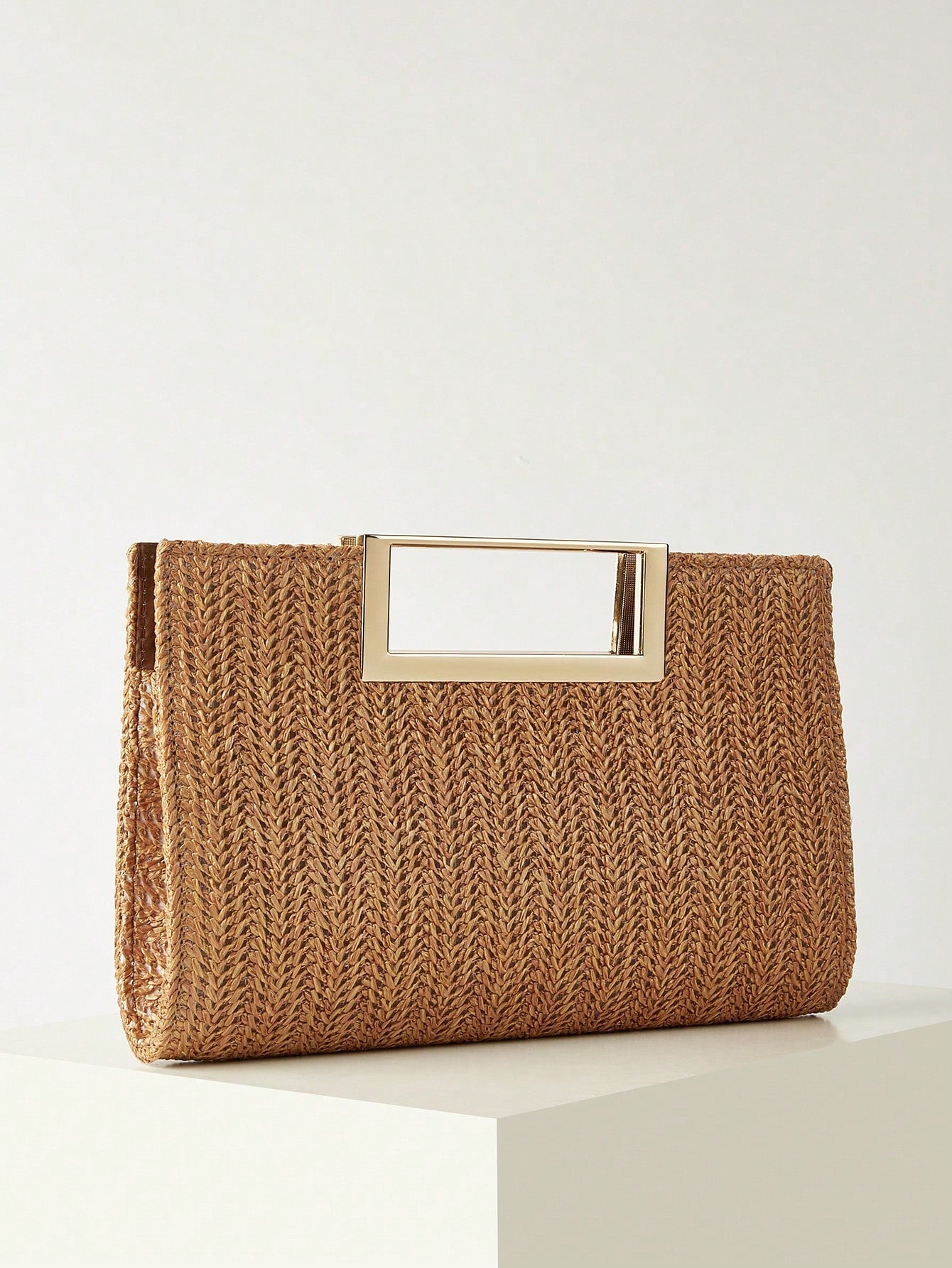AIBBYDAR Beige Woven Handbag For Women, Fashion Tote Bag For Holiday, Beach, Business Commute, Casual, Minimalist, Beach, Vacation, Woven Bag