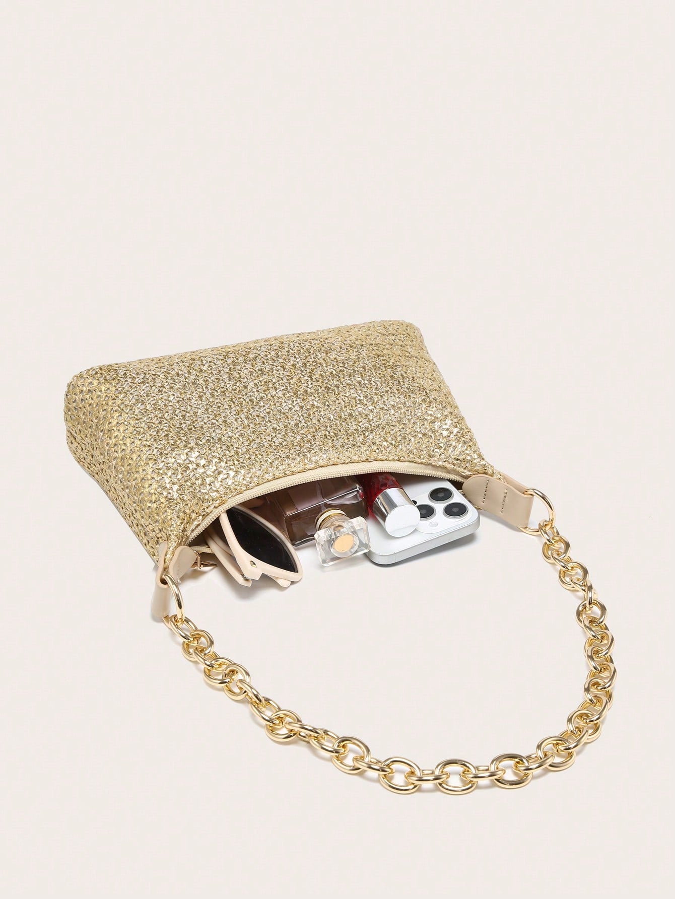 Women's Underarm Shoulder Bag, Square Bag, PU Rope Flower Pendant, Large Capacity, Lightweight, Casual Fashionable Beach Vacation Style, Suitable For Shopping And Vacation , Beach Bag, Holiday, Straw Bag