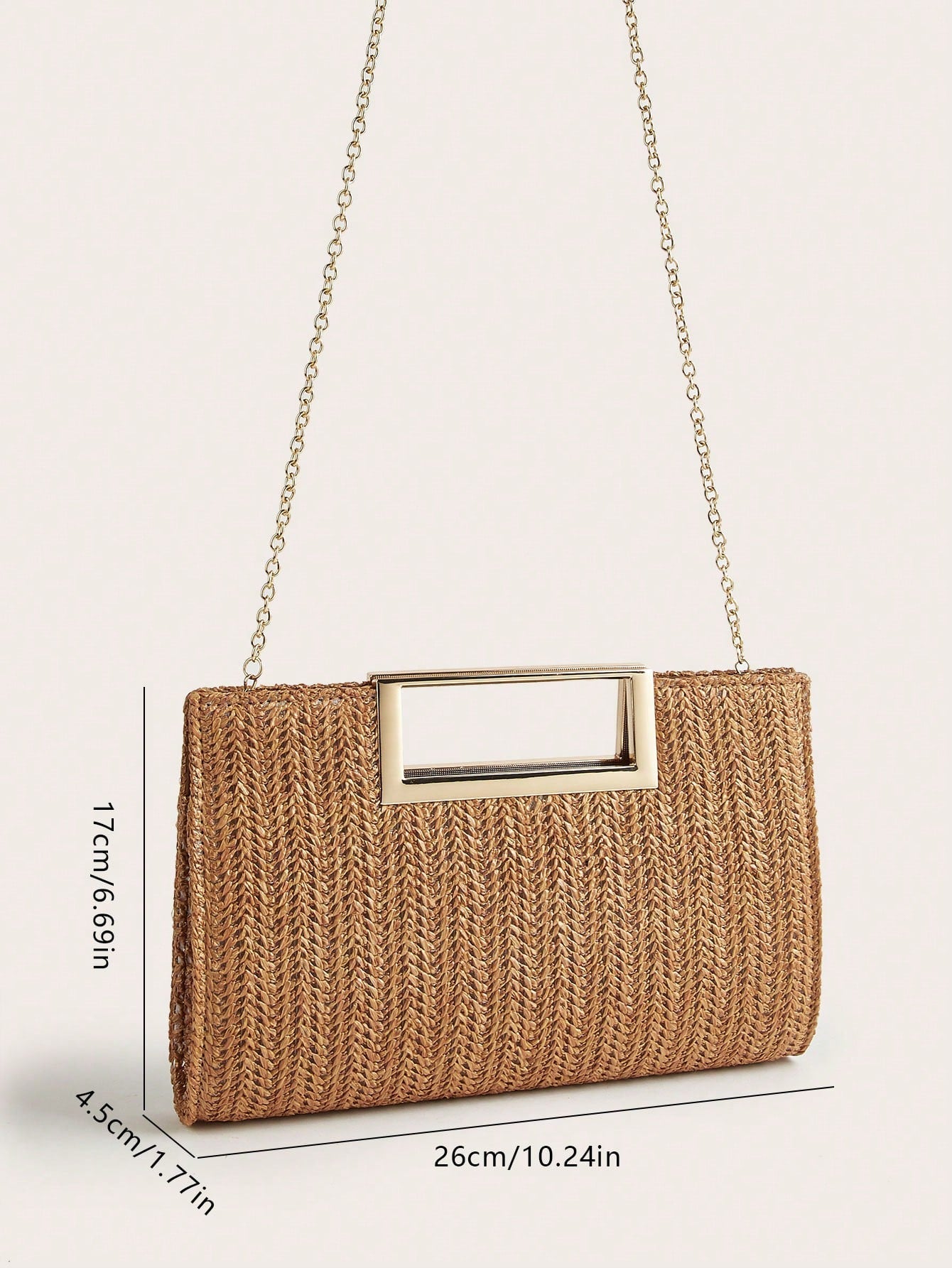 AIBBYDAR Beige Woven Handbag For Women, Fashion Tote Bag For Holiday, Beach, Business Commute, Casual, Minimalist, Beach, Vacation, Woven Bag