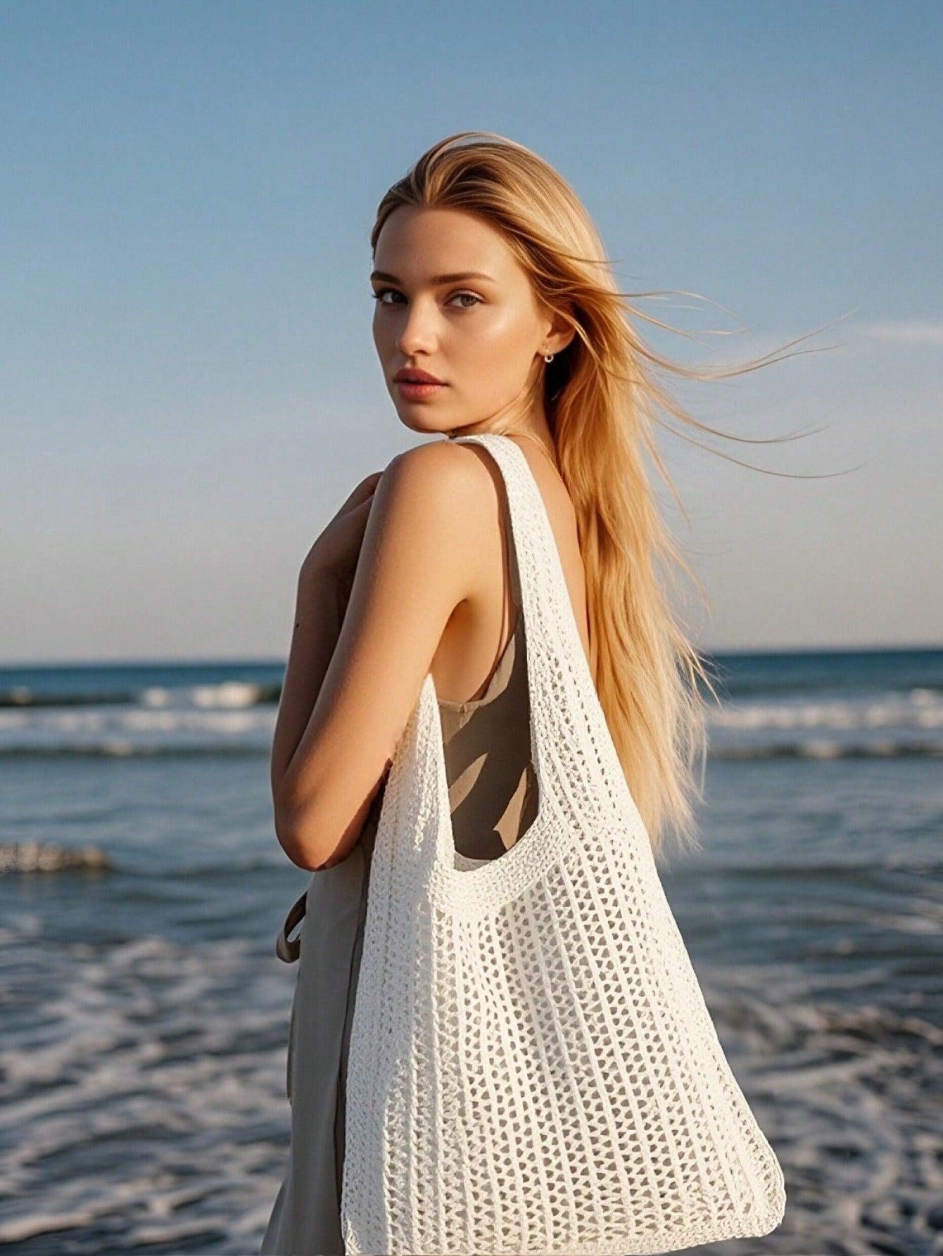 Summer Vacation Beach Bag, Large Capacity Tote Bag, Fashionable & Elegant Women's Shoulder Bag