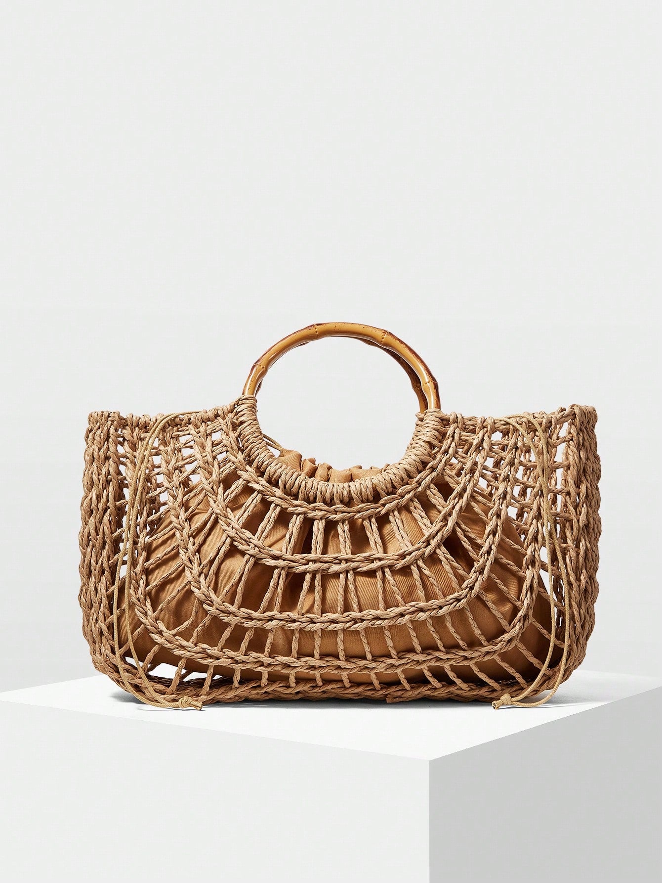 MOTF PREMIUM WOMEN'S FASHION HOLIDAY STRAW HOLLOW PORTABLE TOTE BAG, SUITABLE FOR VACATION TRAVEL