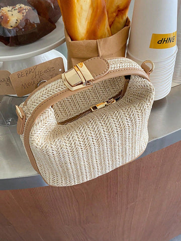 Summer Straw Woven Handbag, Casual Women's Tote Bag, Shoulder Bag, Crossbody Bag