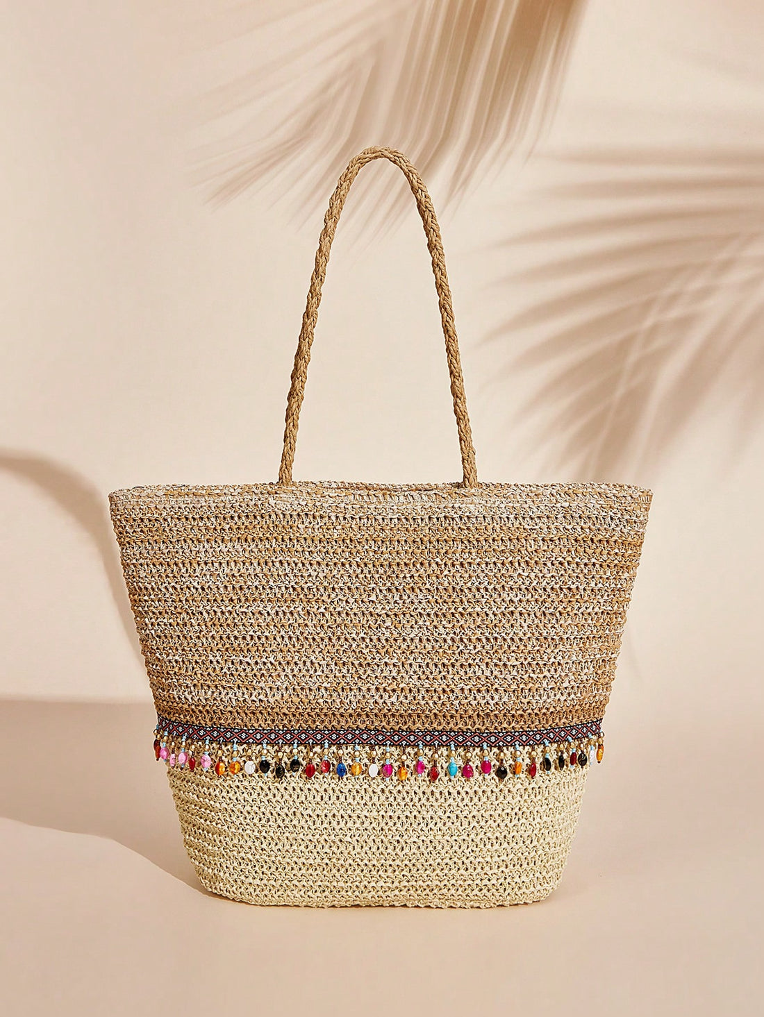 VCAY Casual Tote Bag,Woven Bag,Perfect For Summer Beach Travel Vacation,For Outdoor