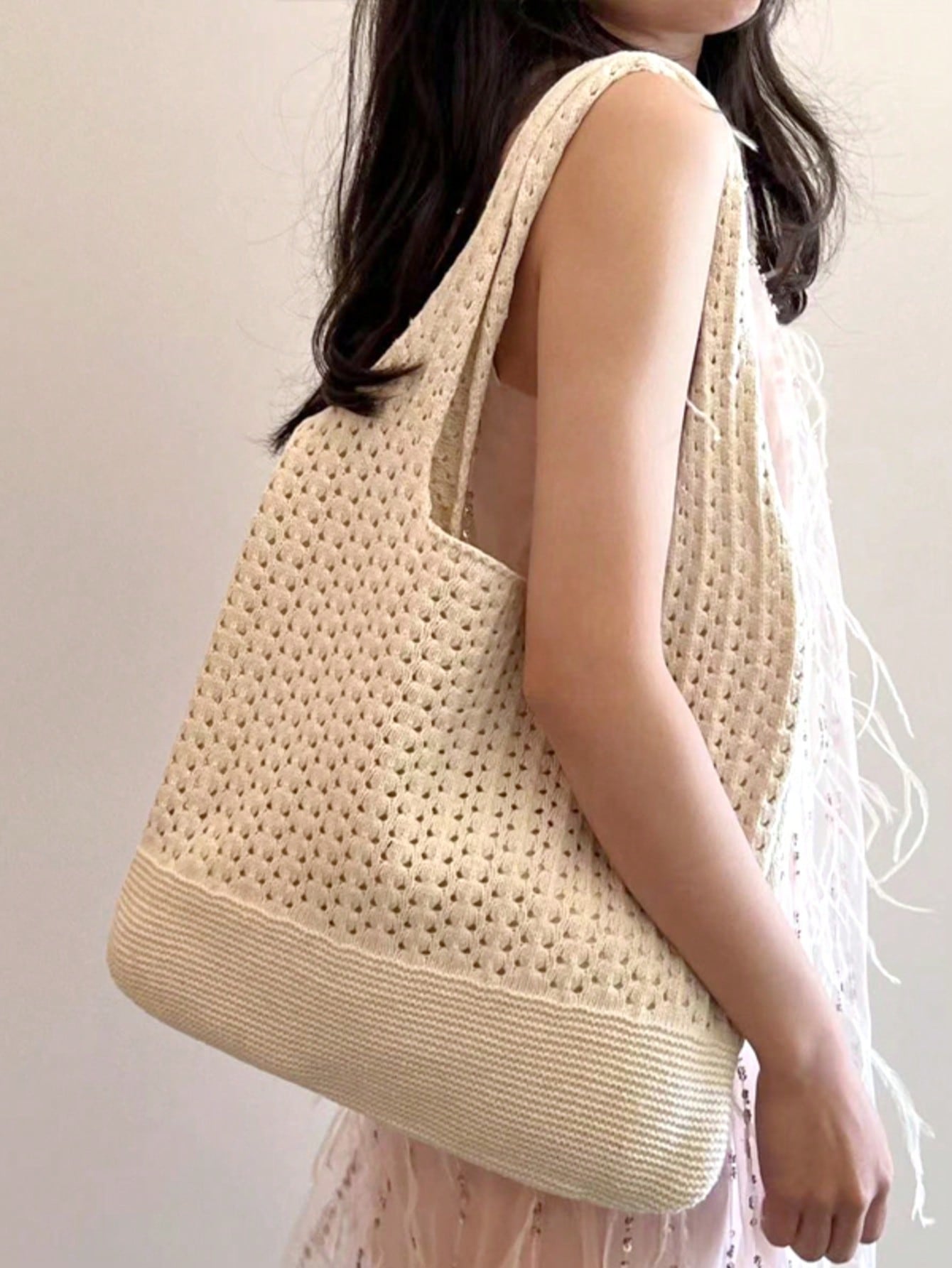 Summer Vacation Beach Bag, Large Capacity Tote Bag, Fashionable & Elegant Women's Shoulder Bag