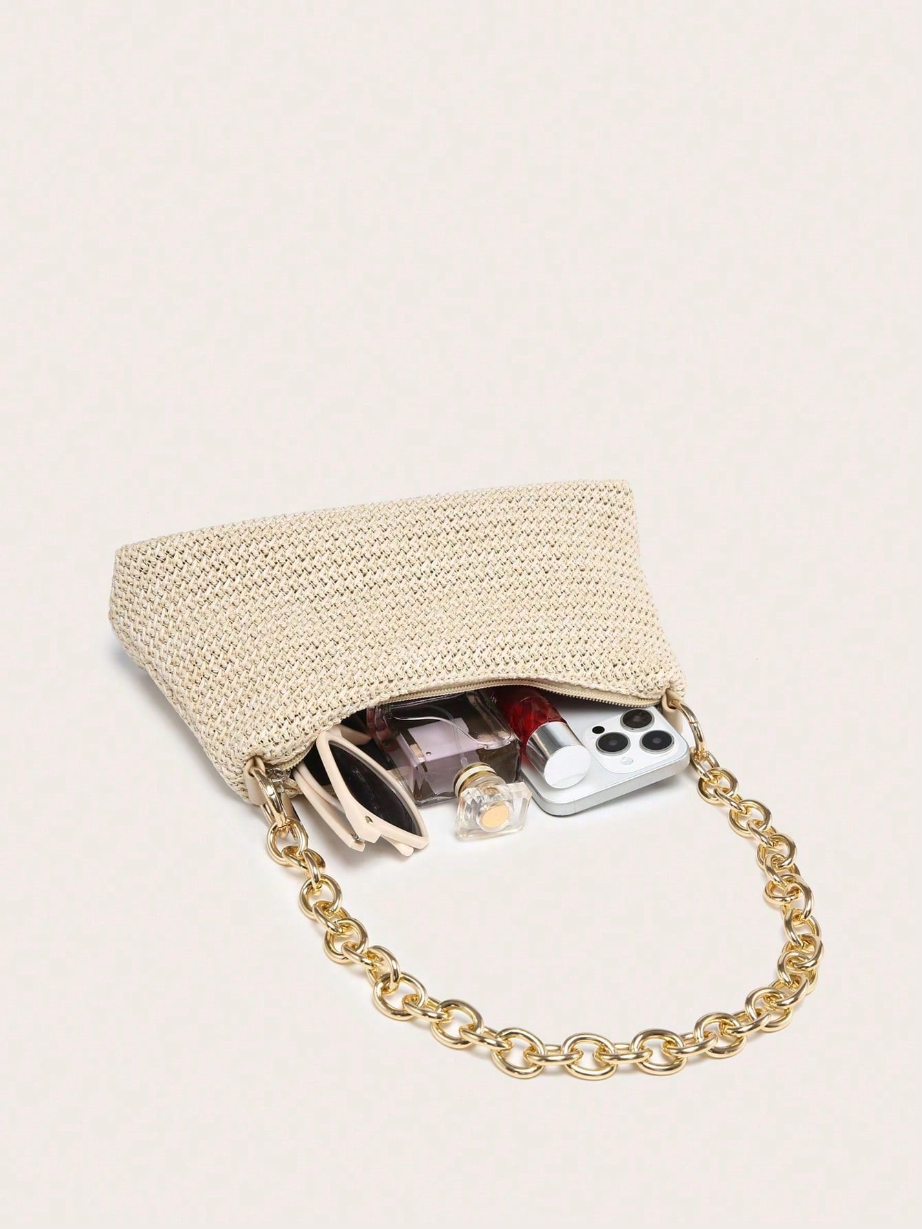 Women's Underarm Shoulder Bag, Square Bag, PU Rope Flower Pendant, Large Capacity, Lightweight, Casual Fashionable Beach Vacation Style, Suitable For Shopping And Vacation , Beach Bag, Holiday, Straw Bag