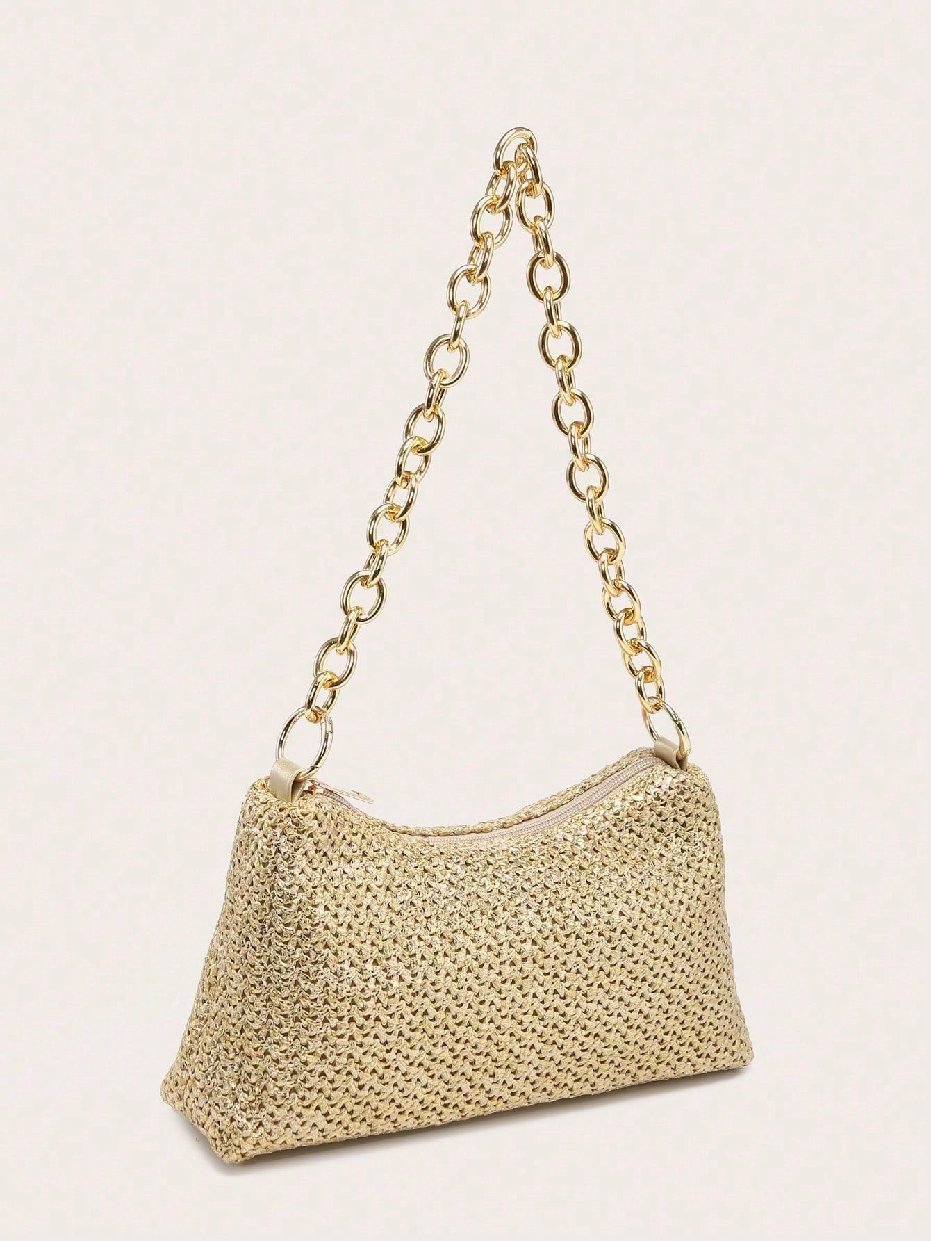 Women's Underarm Shoulder Bag, Square Bag, PU Rope Flower Pendant, Large Capacity, Lightweight, Casual Fashionable Beach Vacation Style, Suitable For Shopping And Vacation , Beach Bag, Holiday, Straw Bag
