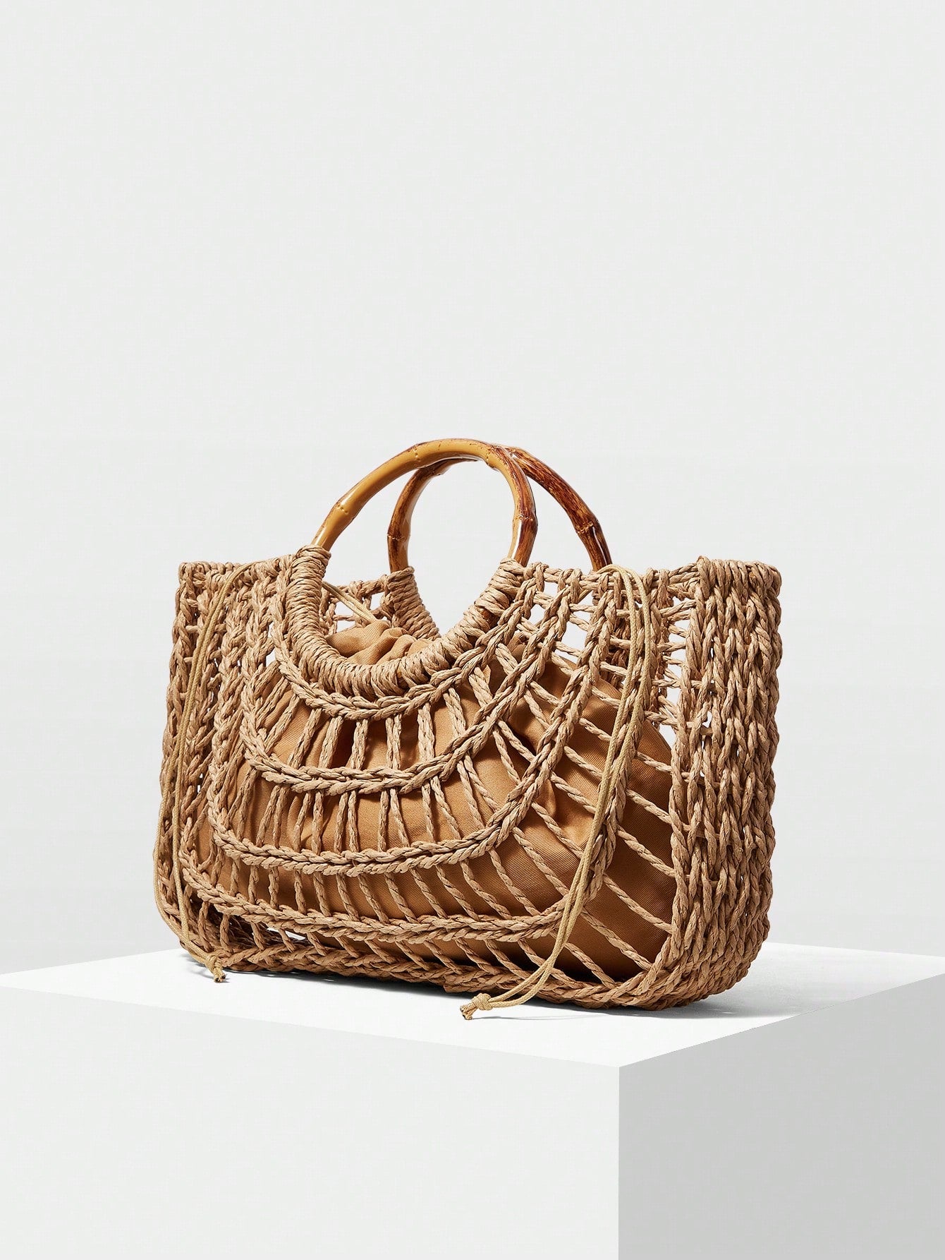 MOTF PREMIUM WOMEN'S FASHION HOLIDAY STRAW HOLLOW PORTABLE TOTE BAG, SUITABLE FOR VACATION TRAVEL