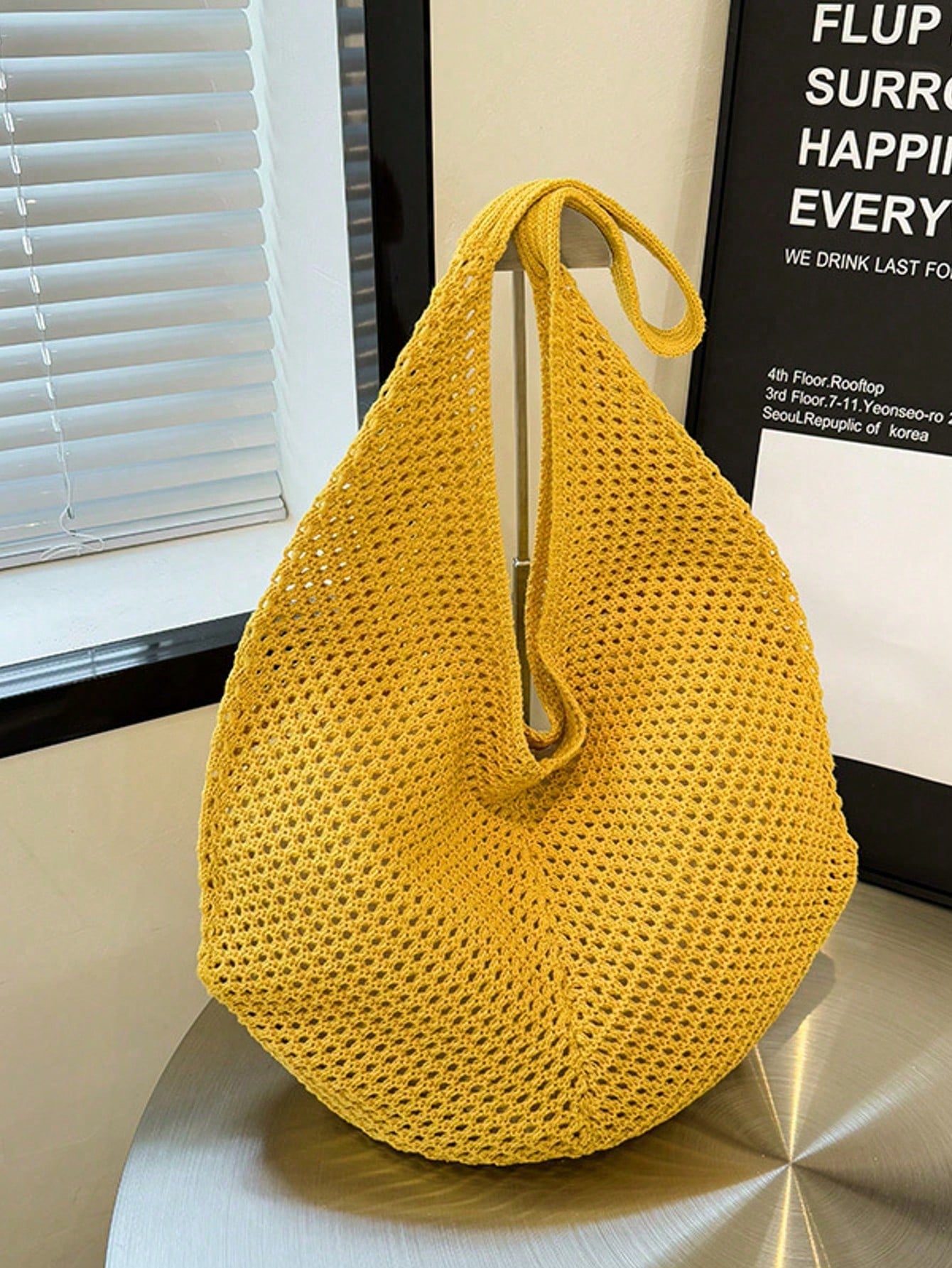 Large Capacity Crochet Shoulder Tote Bag - Lightweight, Multifunctional Knitted Handbag, Beige, Pink, Brown, Black, Suitable For Travel, Beach, Vacation And Daily Use, Large Tote Bag , Beach Bag , Crochet, Holiday, Yellow
