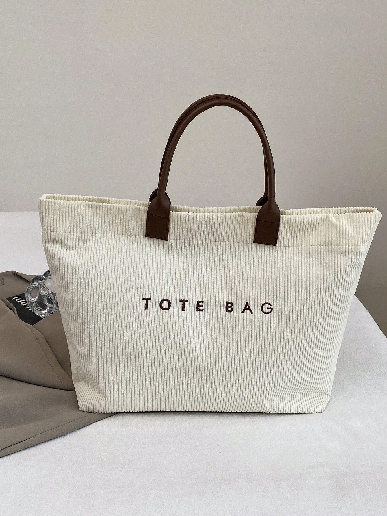 New Large Capacity Letter Decor Woven Straw Tote Bag, Multi-Functional Commute Casual Vacation Woven Straw Handbag Suitable For Commuting, Shopping, Beach Vacation, Office, Holidays