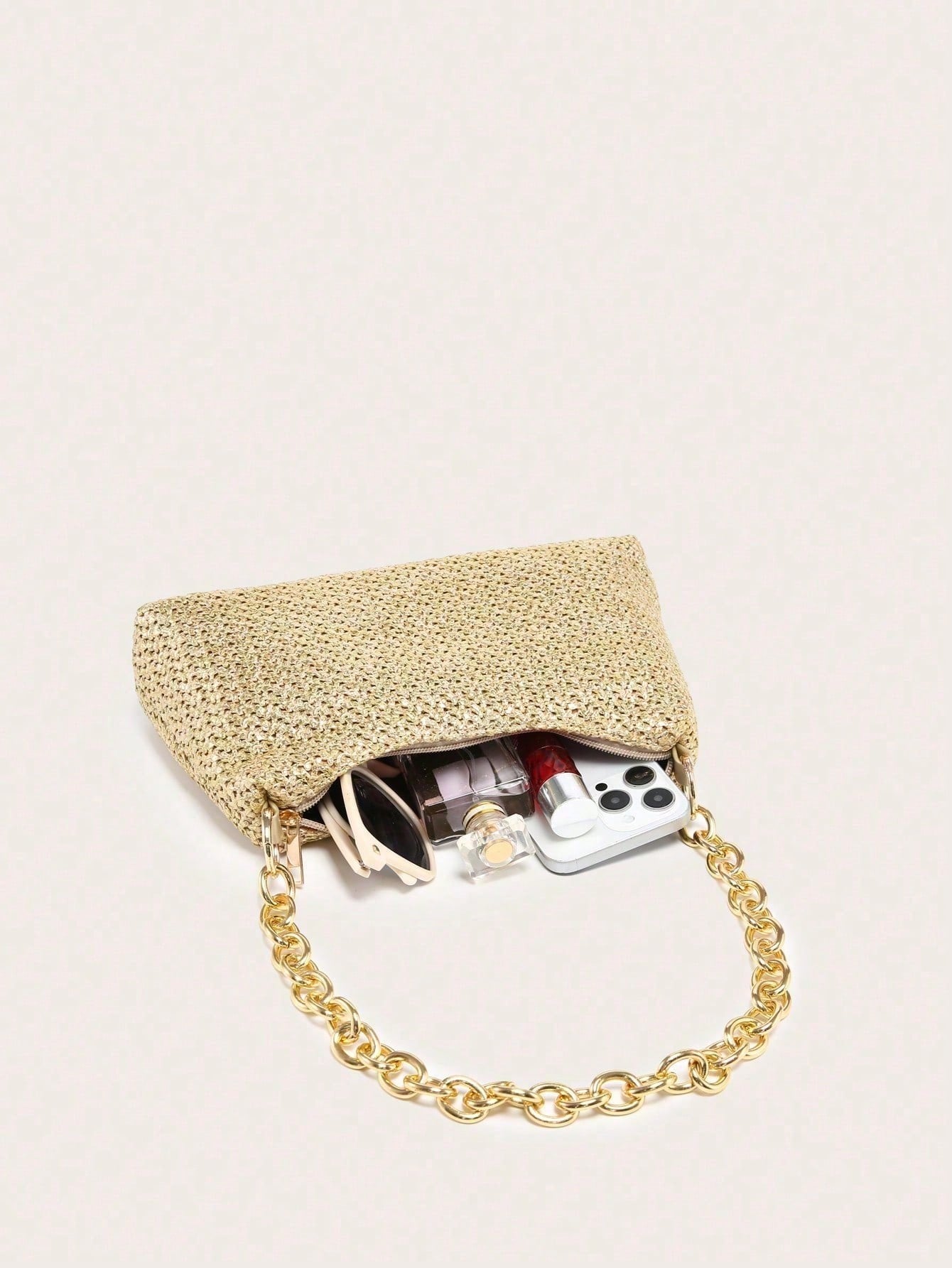 Women's Underarm Shoulder Bag, Square Bag, PU Rope Flower Pendant, Large Capacity, Lightweight, Casual Fashionable Beach Vacation Style, Suitable For Shopping And Vacation , Beach Bag, Holiday, Straw Bag