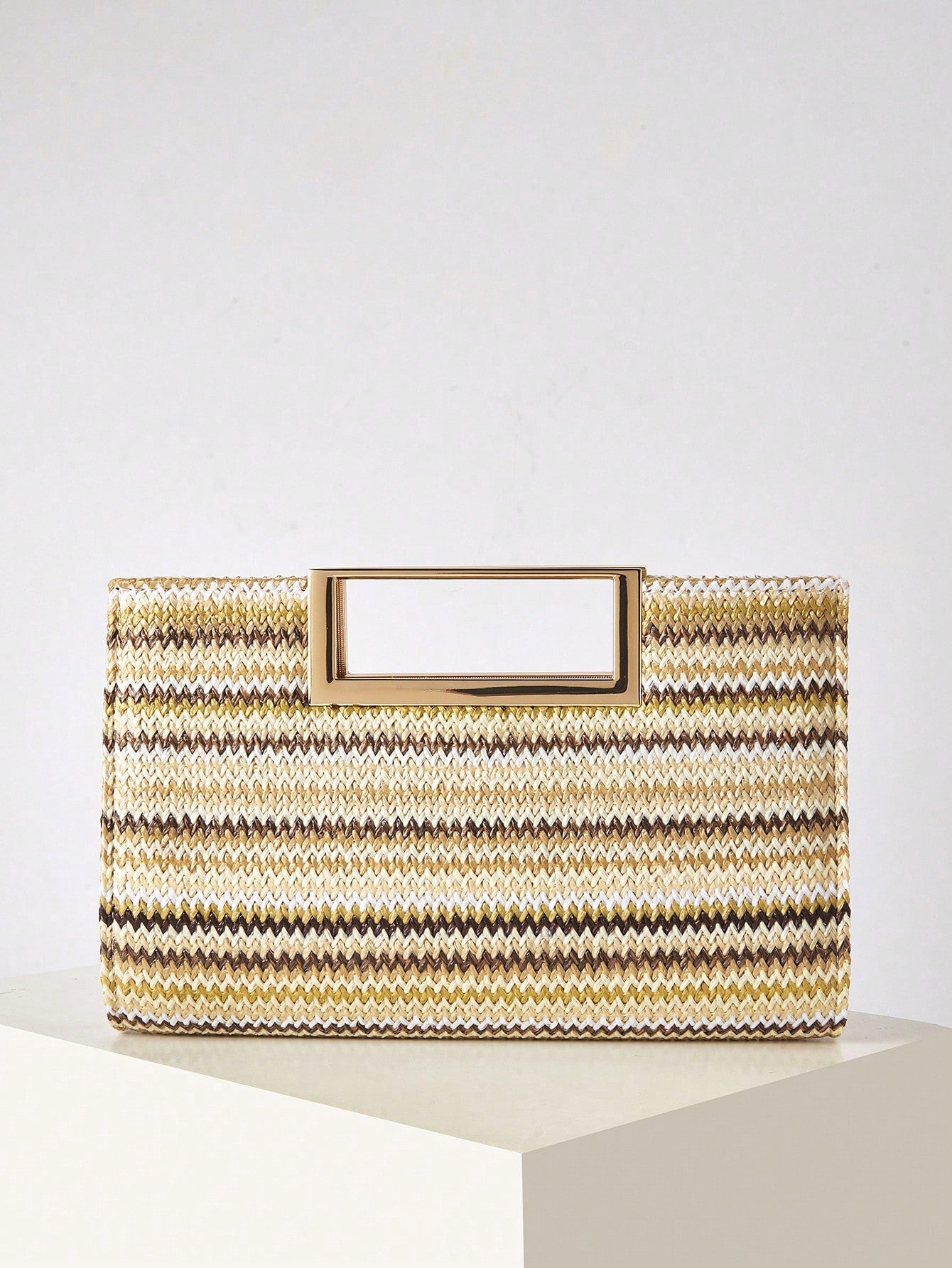 AIBBYDAR Beige Woven Handbag For Women, Fashion Tote Bag For Holiday, Beach, Business Commute, Casual, Minimalist, Beach, Vacation, Woven Bag