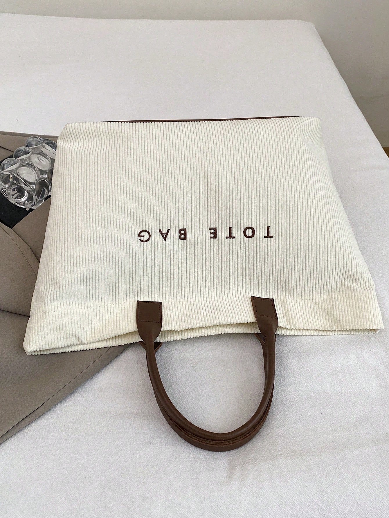 New Large Capacity Letter Decor Woven Straw Tote Bag, Multi-Functional Commute Casual Vacation Woven Straw Handbag Suitable For Commuting, Shopping, Beach Vacation, Office, Holidays
