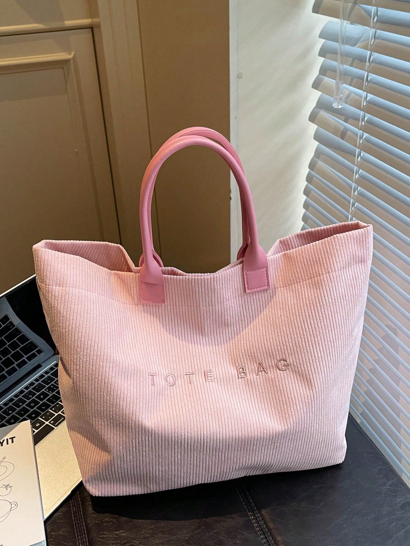 New Large Capacity Letter Decor Woven Straw Tote Bag, Multi-Functional Commute Casual Vacation Woven Straw Handbag Suitable For Commuting, Shopping, Beach Vacation, Office, Holidays