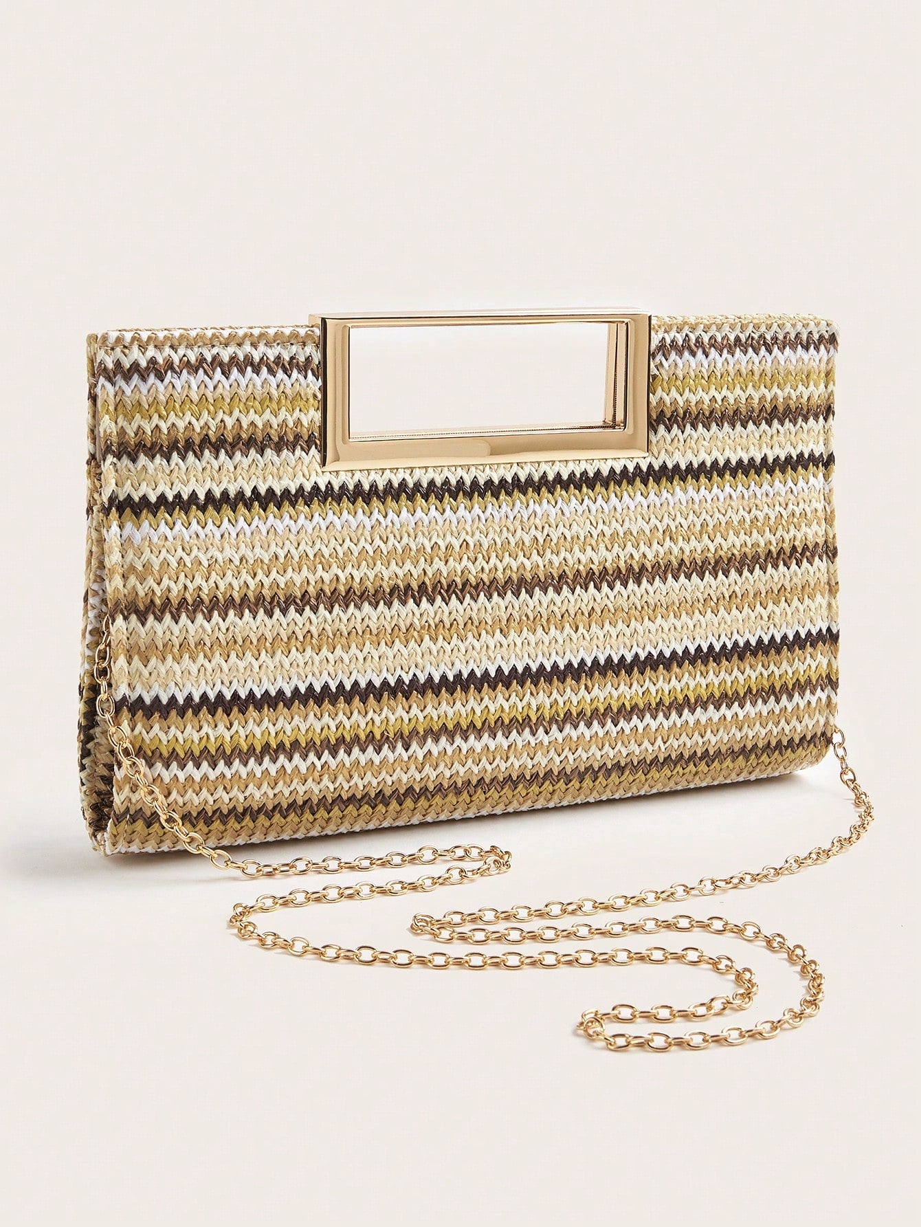 AIBBYDAR Beige Woven Handbag For Women, Fashion Tote Bag For Holiday, Beach, Business Commute, Casual, Minimalist, Beach, Vacation, Woven Bag