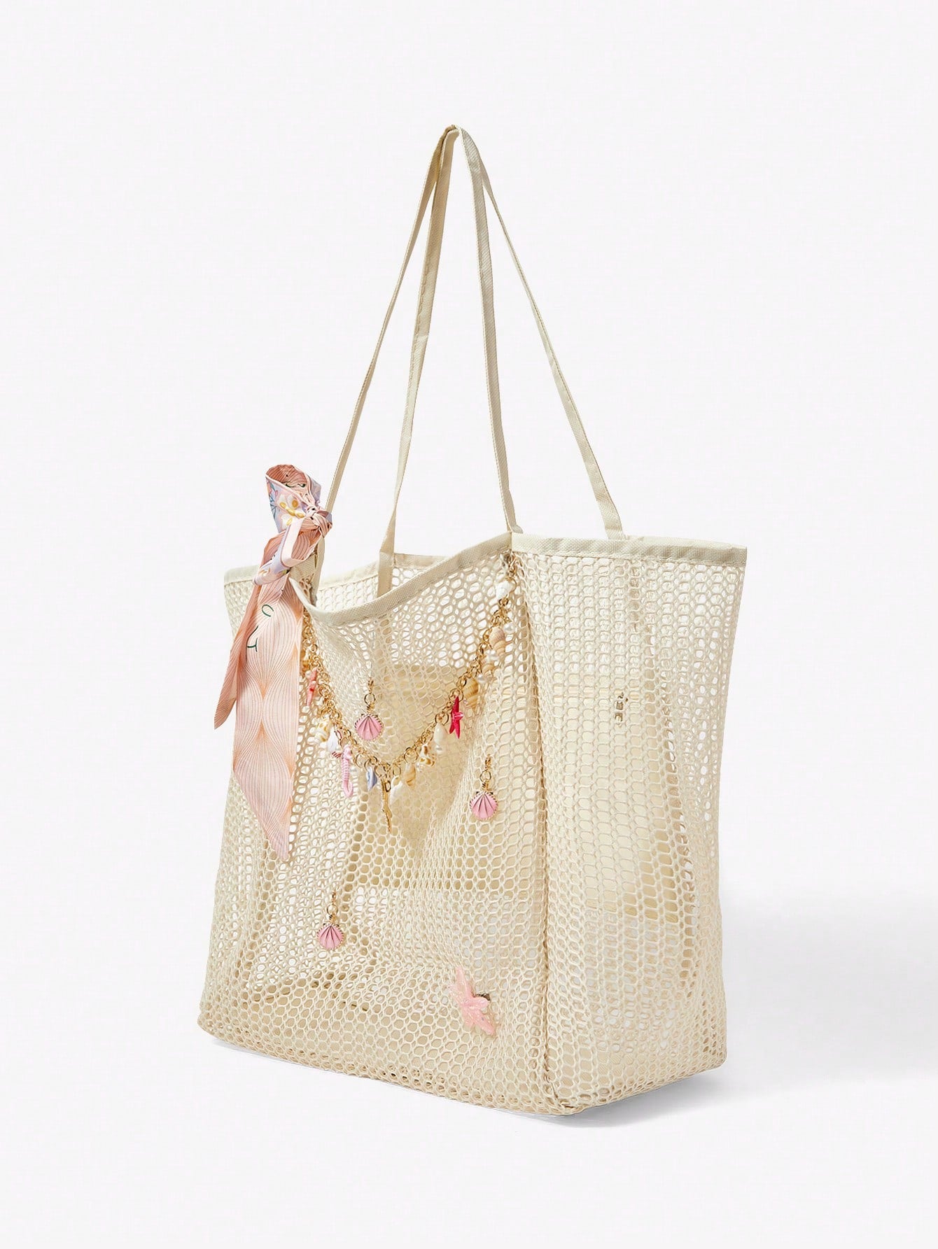 OMWE Fairycore 1pc Handmade Woven Tote Bag With Artificial Orchid, Lily Decor,