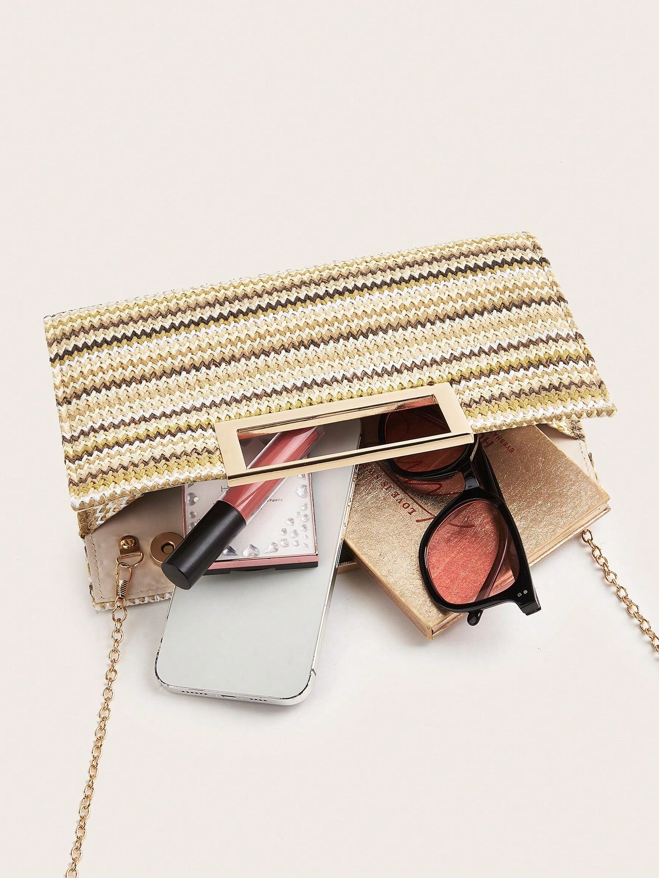 AIBBYDAR Beige Woven Handbag For Women, Fashion Tote Bag For Holiday, Beach, Business Commute, Casual, Minimalist, Beach, Vacation, Woven Bag