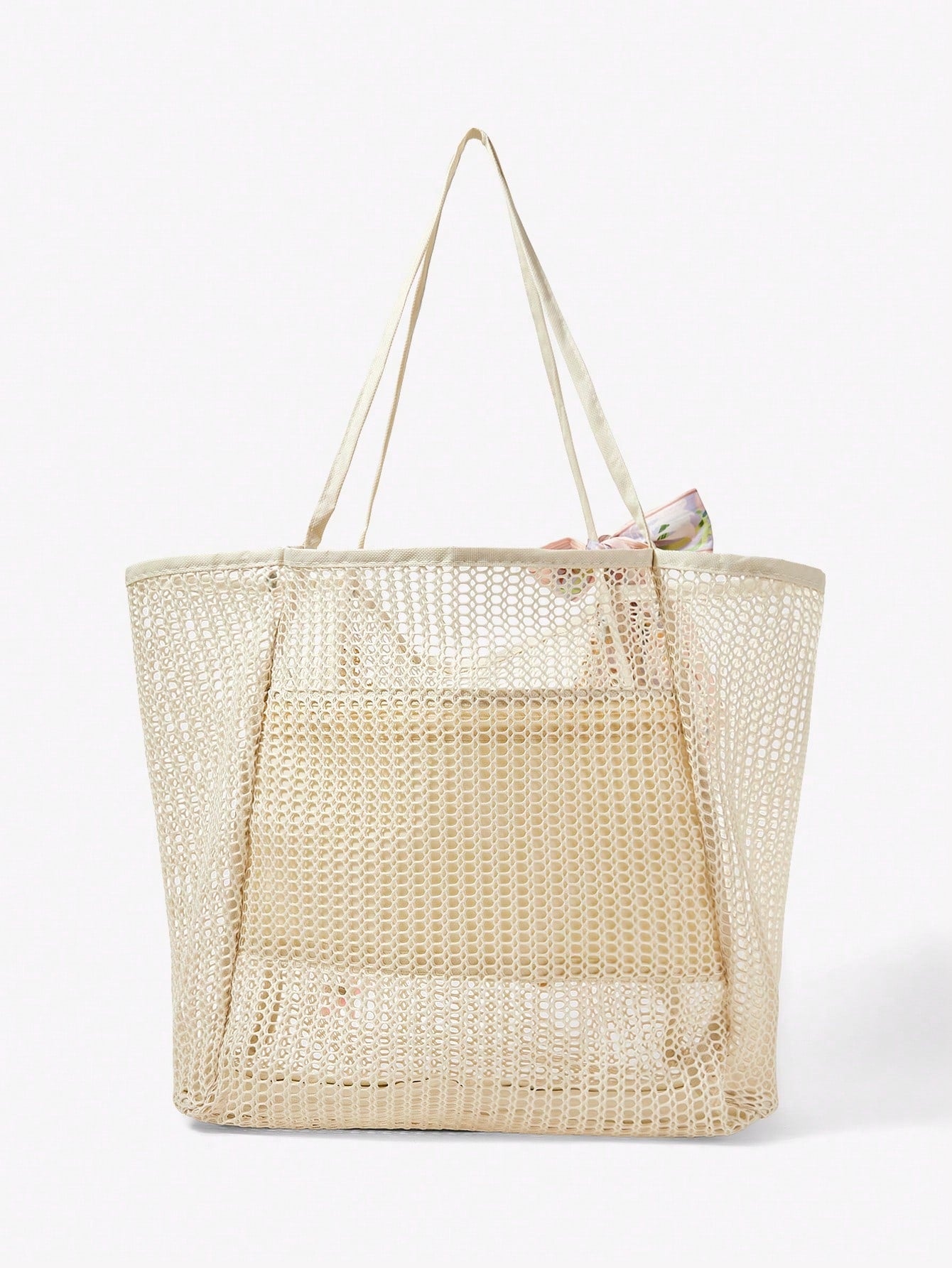 OMWE Fairycore 1pc Handmade Woven Tote Bag With Artificial Orchid, Lily Decor,