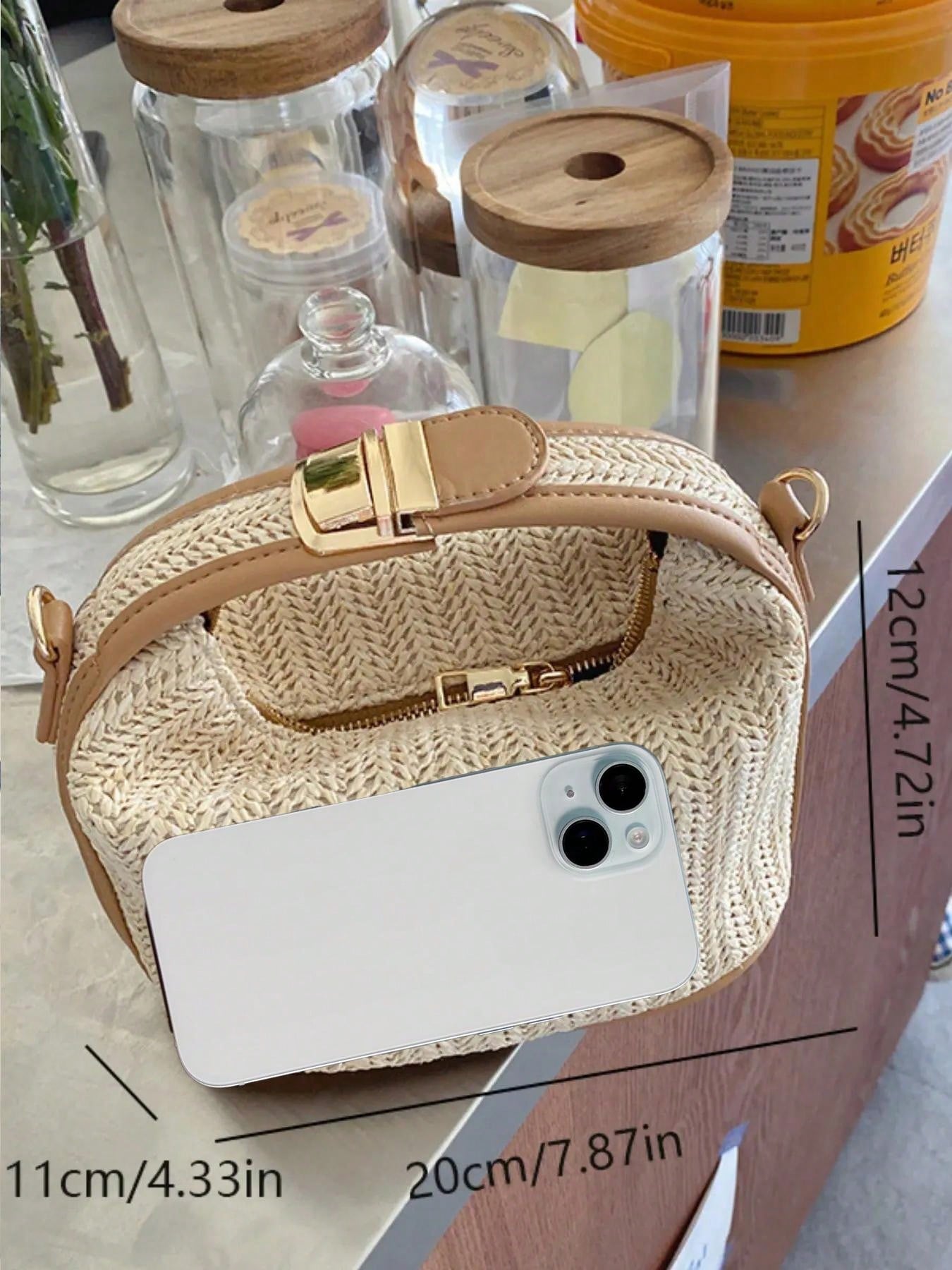 Summer Straw Woven Handbag, Casual Women's Tote Bag, Shoulder Bag, Crossbody Bag