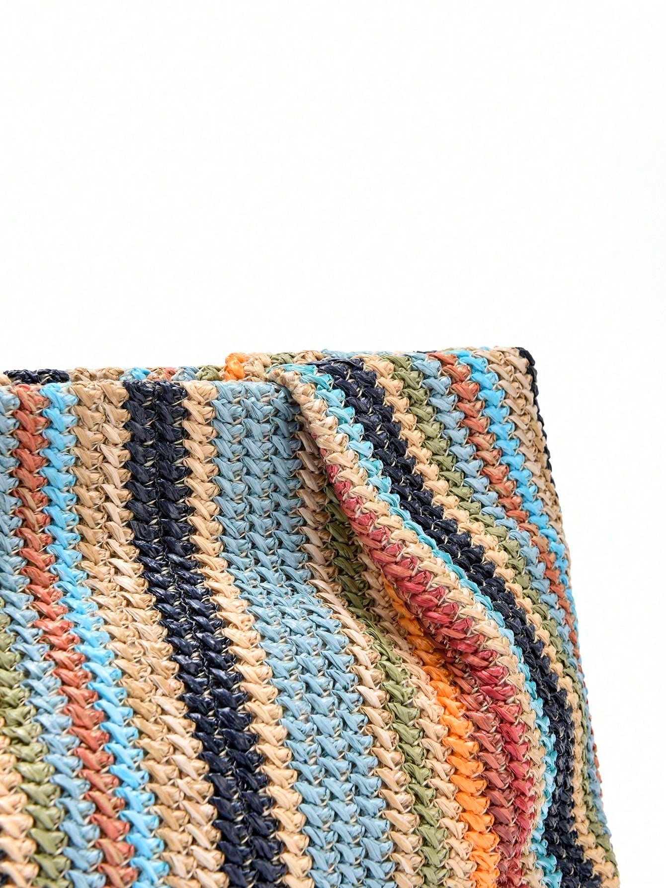 1pc Rainbow Color Woven Clutch Bag, Minimalist & Fashionable, Suitable For Casual/Daily Use, Woven Bag