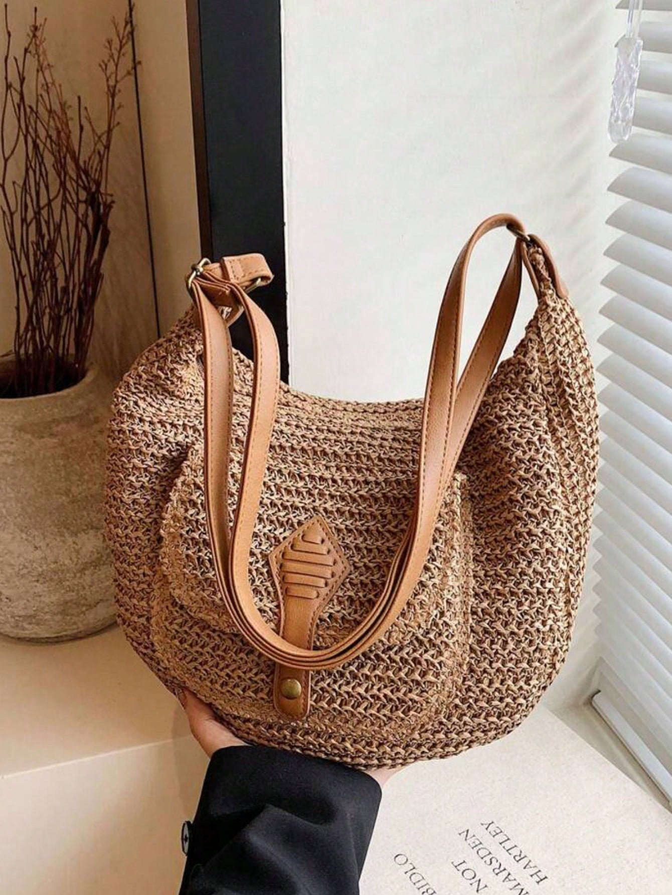 Dedoo Fashionable Minimalist Woven Crossbody Bag, Women's Versatile Casual Shoulder Bag, Suitable For Summer Beach Vacation, Beach Tote, Ideal For Summer, Vacation And Daily Use, Travel Essential