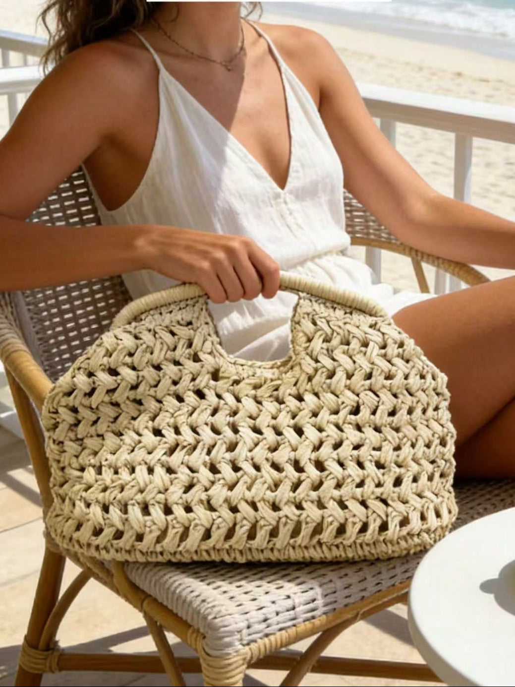 2025 New Natural Fiber Clutch Bag, Handwoven Raffia Straw Summer Beach Bag For Women