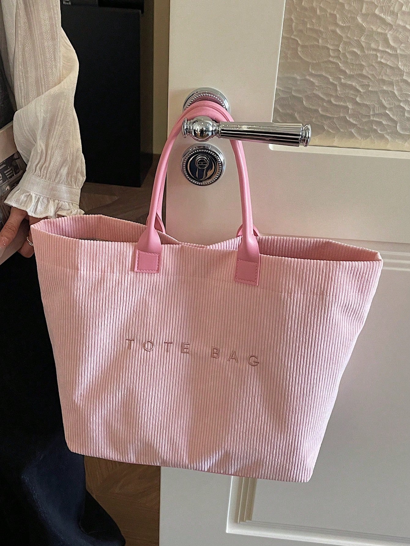 New Large Capacity Letter Decor Woven Straw Tote Bag, Multi-Functional Commute Casual Vacation Woven Straw Handbag Suitable For Commuting, Shopping, Beach Vacation, Office, Holidays
