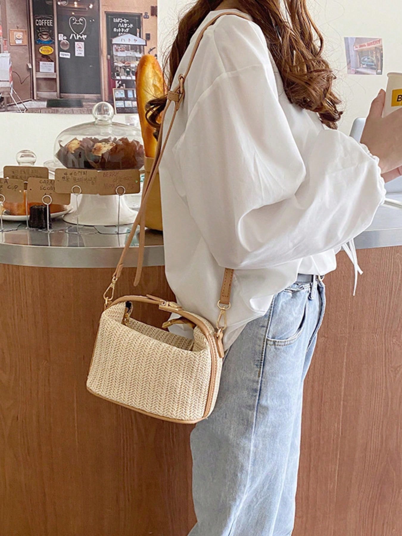 Summer Straw Woven Handbag, Casual Women's Tote Bag, Shoulder Bag, Crossbody Bag