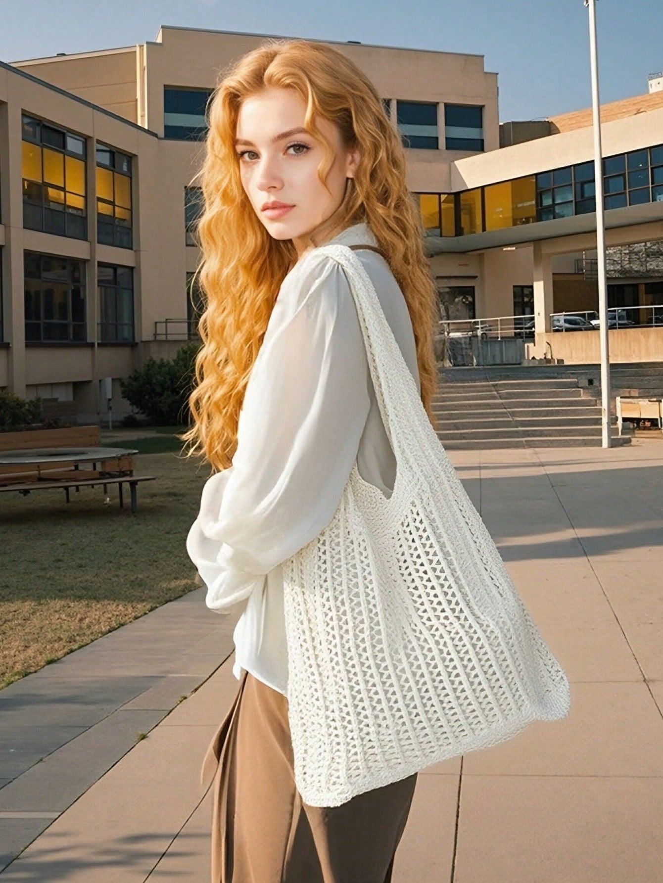 Summer Vacation Beach Bag, Large Capacity Tote Bag, Fashionable & Elegant Women's Shoulder Bag