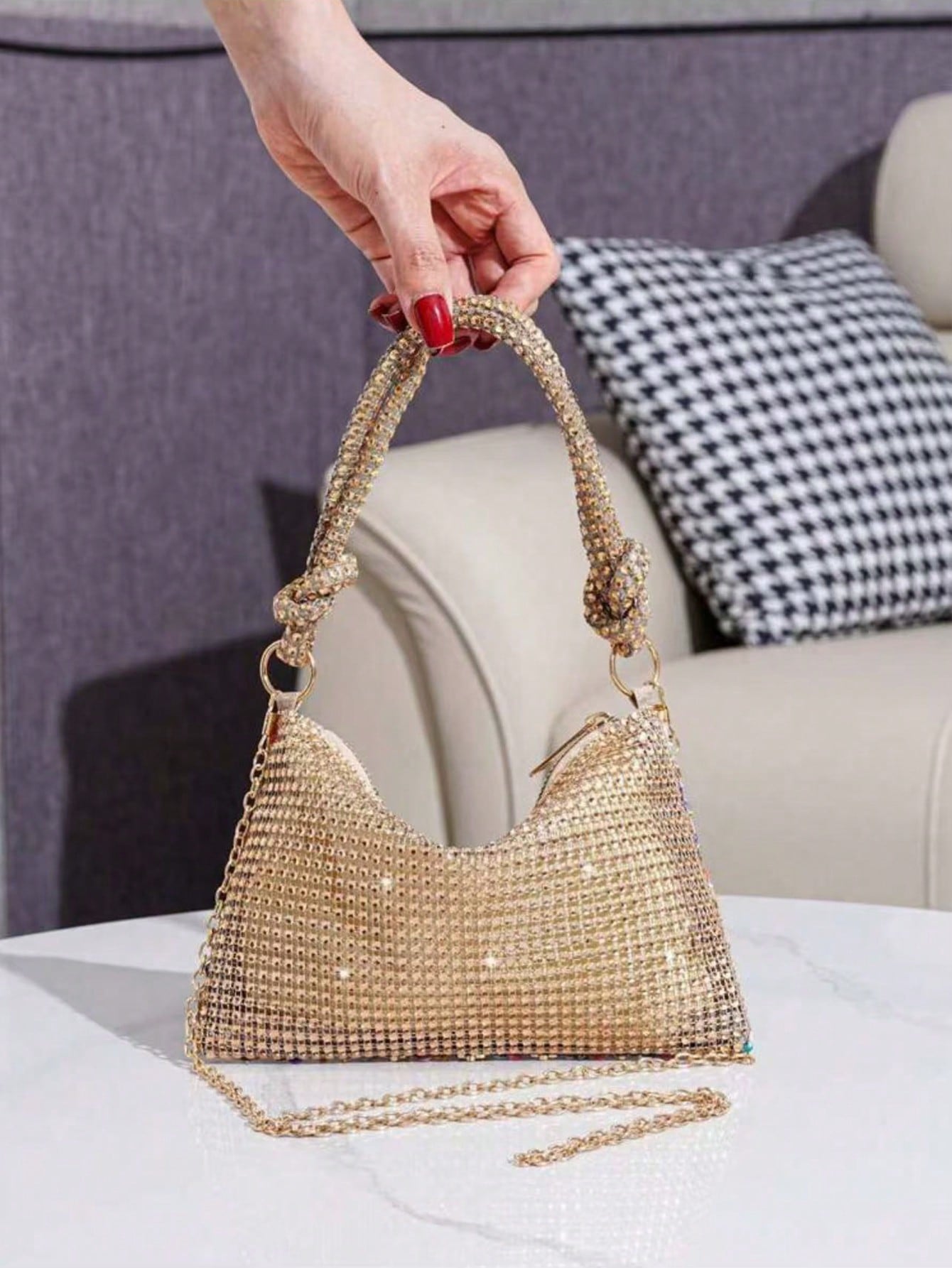 2026 New Rhinestone Decorated Evening Bag, Colorful Banquet Bag, Elegant Party Event Handbag,