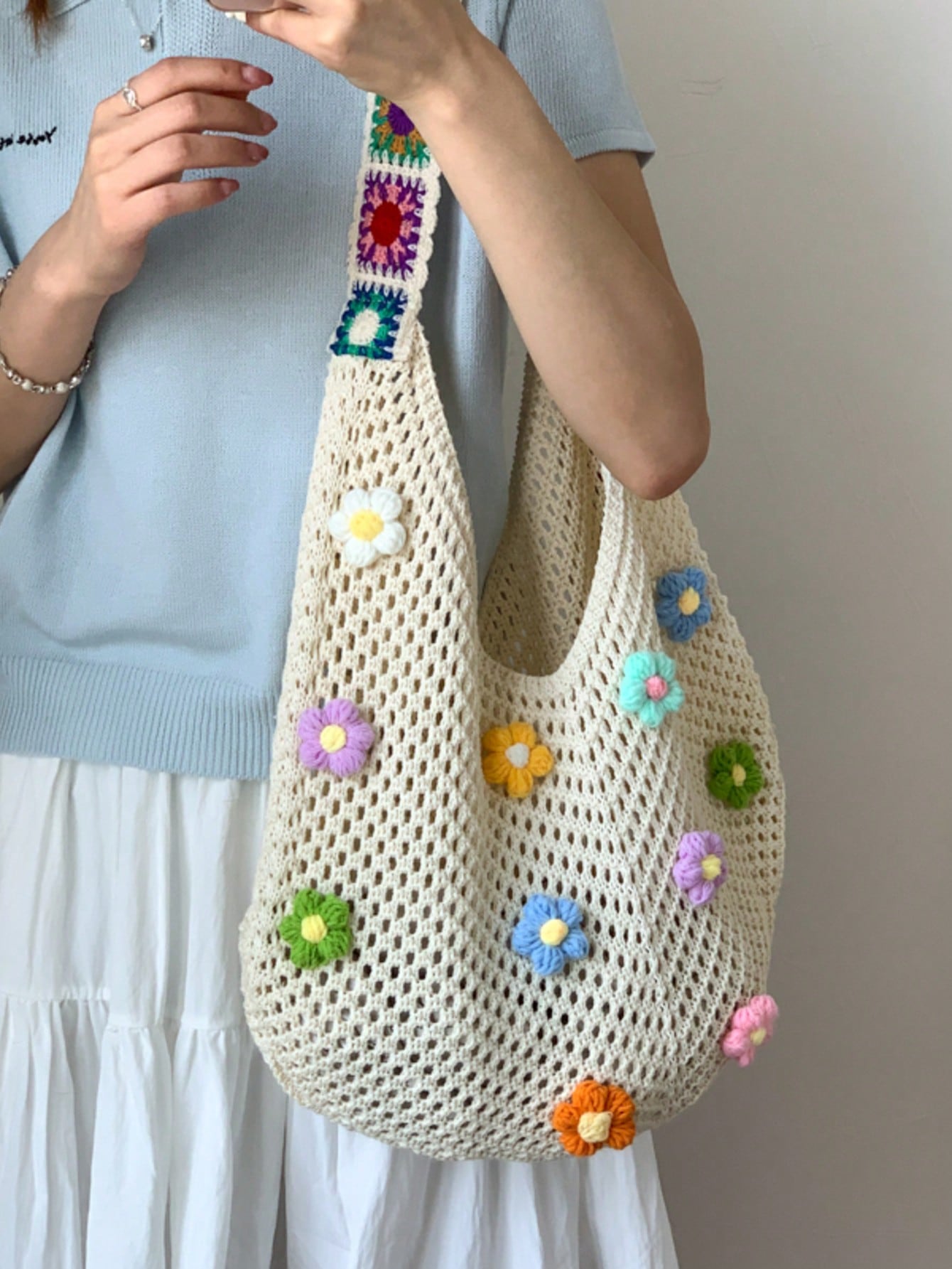 Summer New Casual Straw Tote Bag, Women Large Capacity Shoulder Shopping Handbag , Summer , Beach