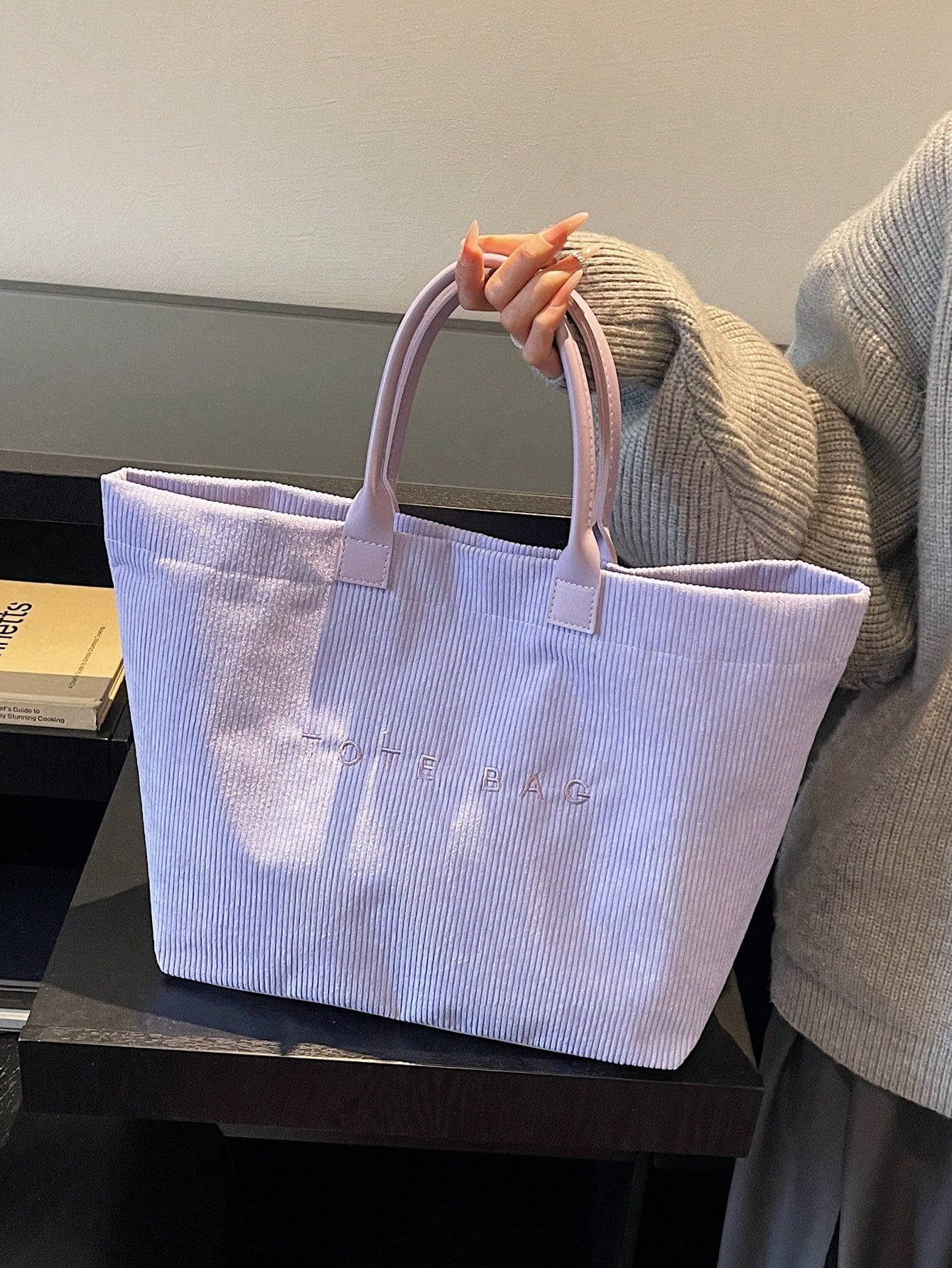 New Large Capacity Letter Decor Woven Straw Tote Bag, Multi-Functional Commute Casual Vacation Woven Straw Handbag Suitable For Commuting, Shopping, Beach Vacation, Office, Holidays