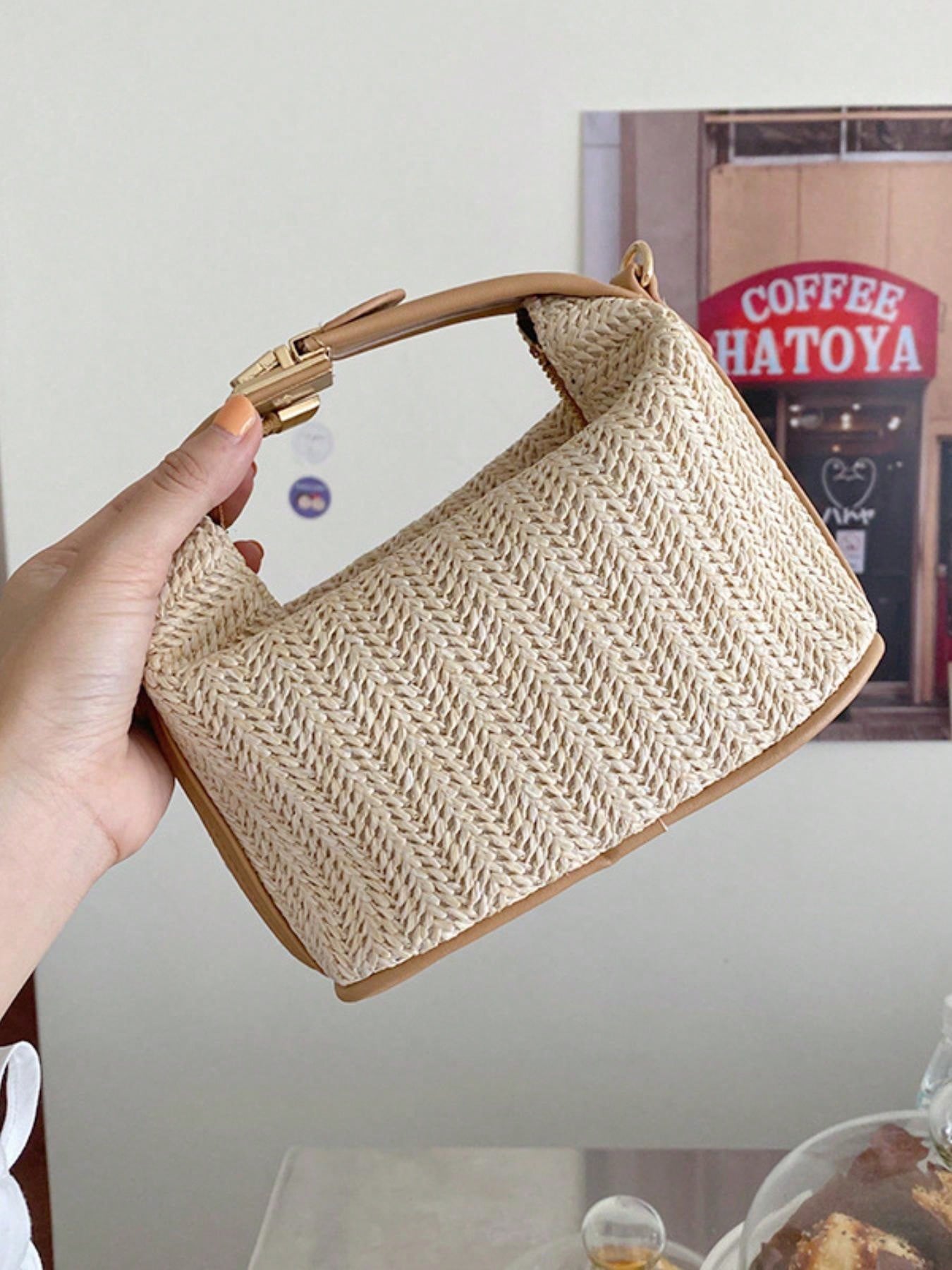 Summer Straw Woven Handbag, Casual Women's Tote Bag, Shoulder Bag, Crossbody Bag